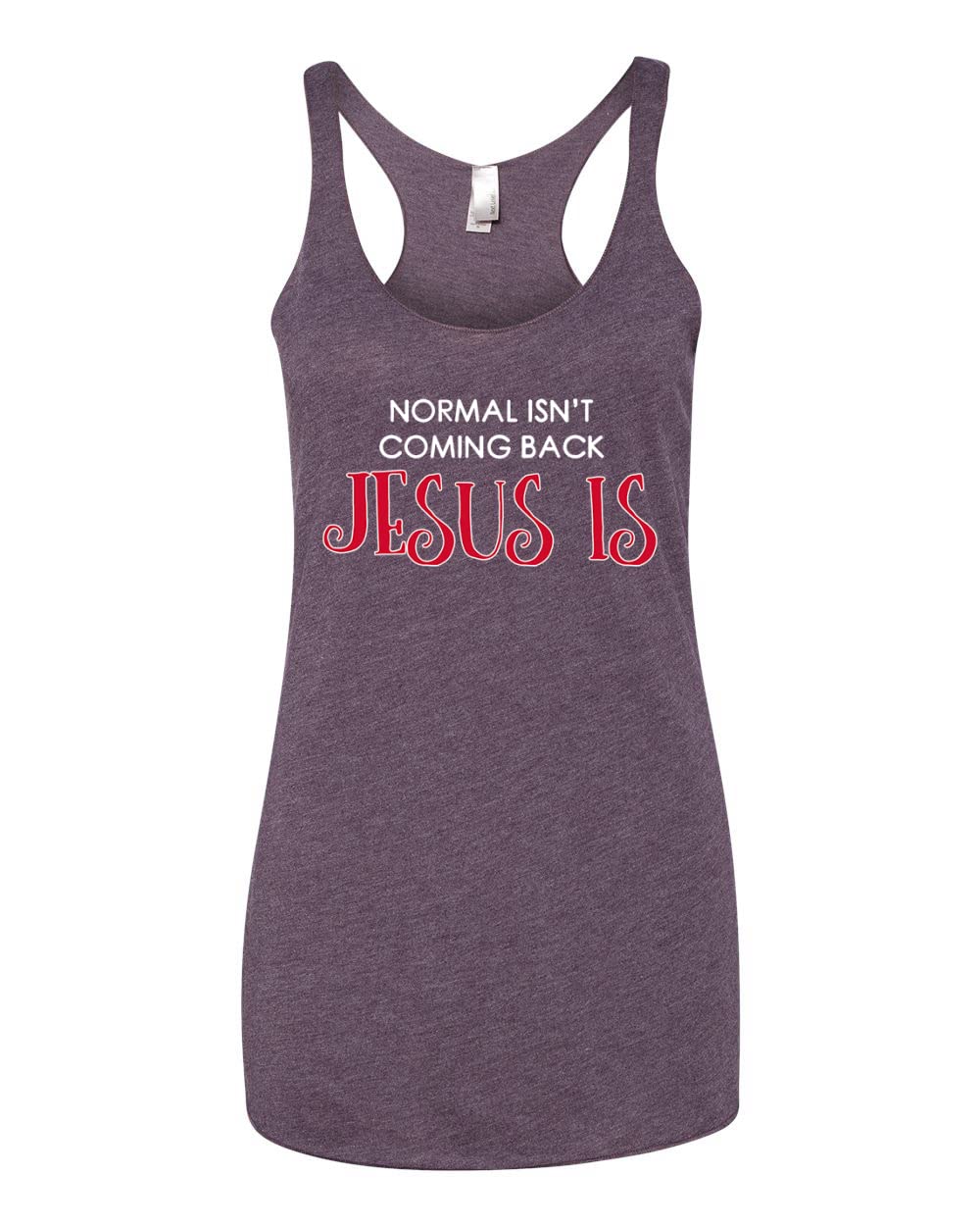 Jesus is Coming Back Christian Inspirational Tri-Blend Racerback Tank Top - Perfect for Church, Bible Study & Faith-Based Events
