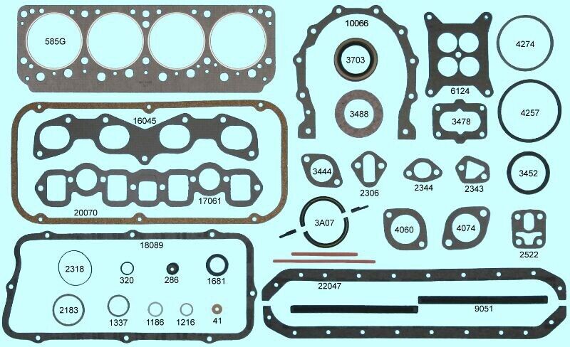 Chrysler 392 HEMI Complete Engine Gasket Set Kit - Best Head, Intake & Exhaust Gaskets for 1957-1958 Models - Perfect for Engine Rebuilds & Performance Upgrades