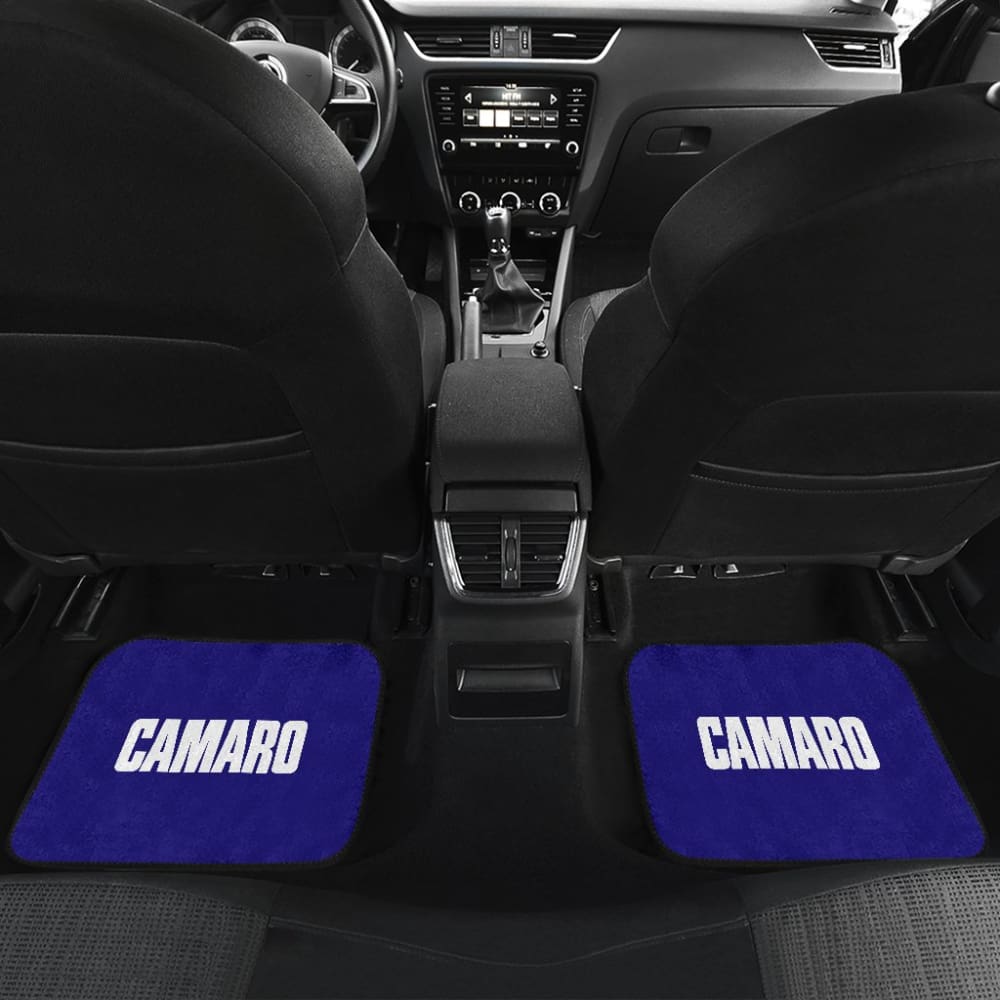 Premium Blue Camaro White Letter Car Floor Mats 211004 - Custom Fit All-Weather Protection for Cars, Trucks & SUVs - Perfect for Daily Commute, Road Trips & Off-Road Adventures