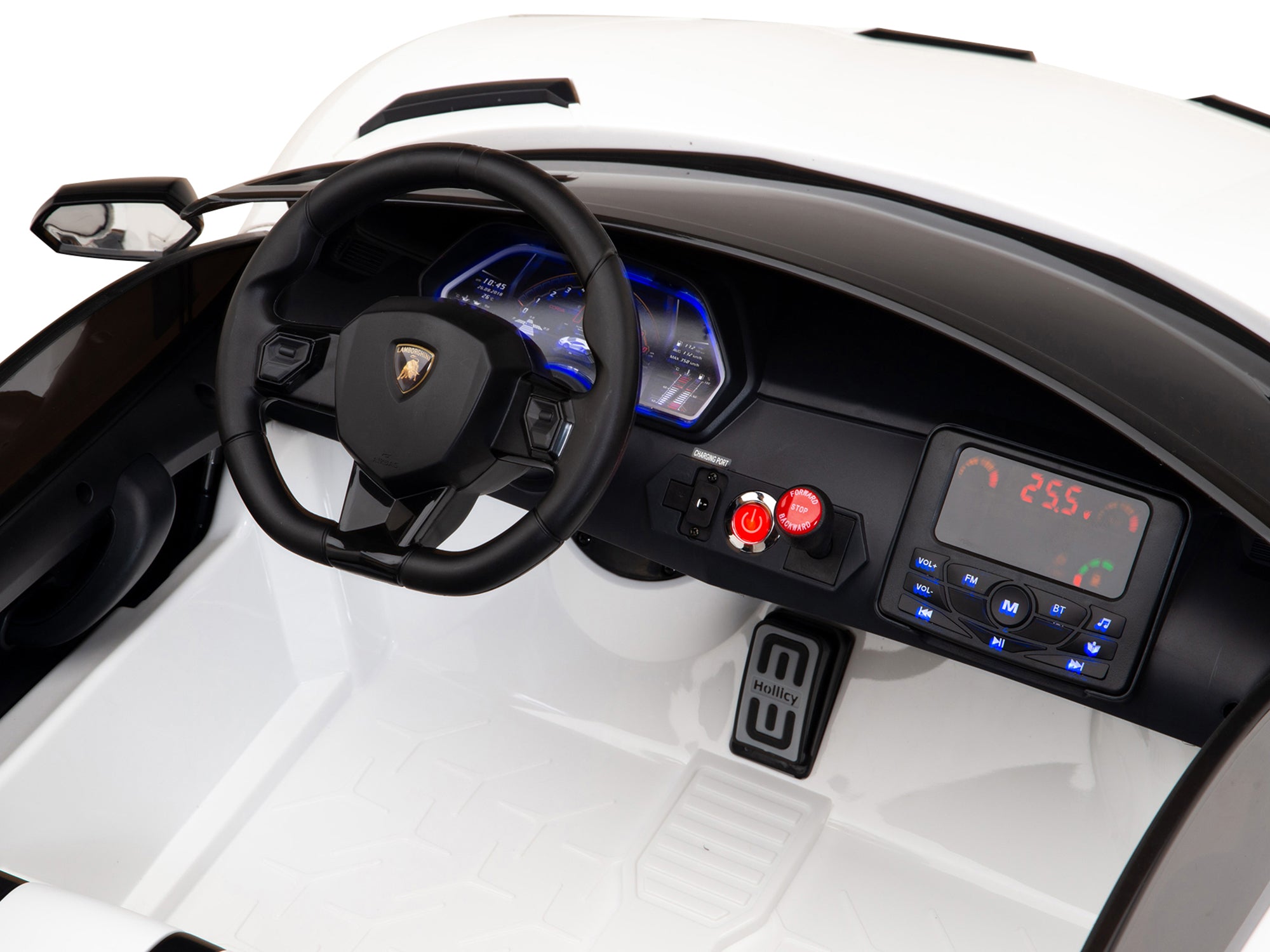 24V Lamborghini SVJ Remote Control Ride-On Drift Car for Kids - White | Electric Toy Car with Parental Control, LED Lights & Music | Perfect for Birthday Gifts, Outdoor Play & Backyard Fun