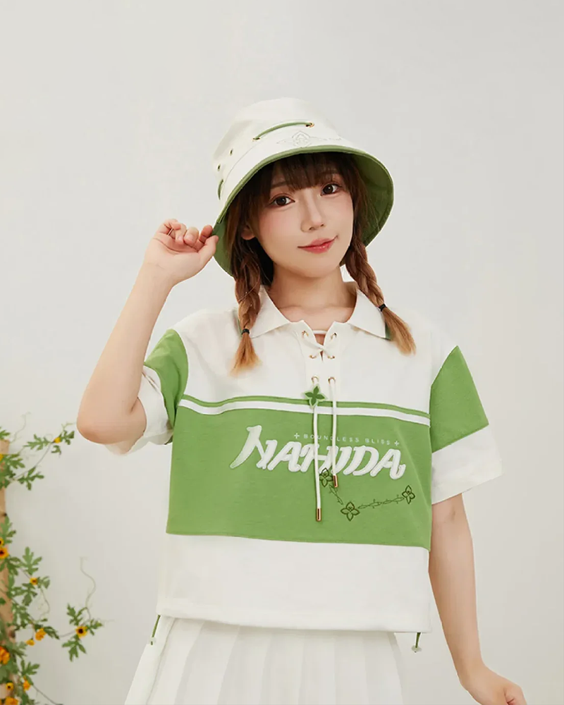 Genshin Impact Nahida Cosplay Polo Shirt - Anime Character Inspired Casual Wear for Fans, Conventions, and Gaming Events