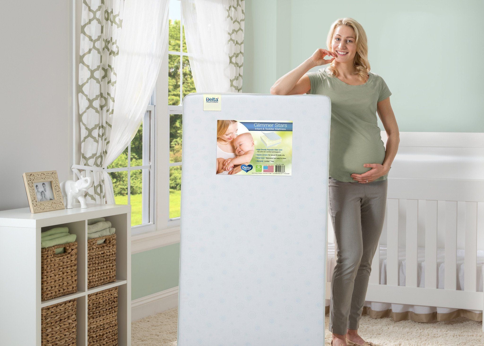 Glimmer Stars Waterproof Crib & Toddler Mattress - Hypoallergenic, Breathable Baby Mattress for Safe Sleep | Perfect for Nursery, Daycare & Travel Use