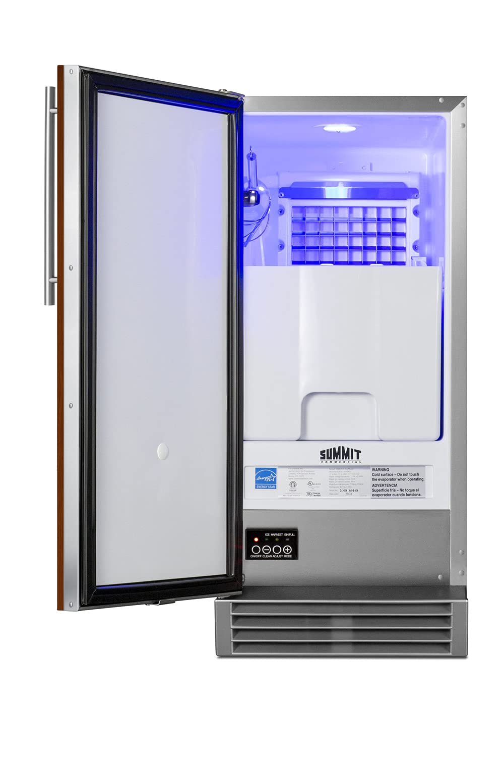 Summit Appliance BIM44GCSSIF 50 lb. Built-In Clear Ice Maker - Commercial Grade with Interior Light, Built-In Pump & Auto Defrost - Perfect for Restaurants, Bars & Home Kitchens