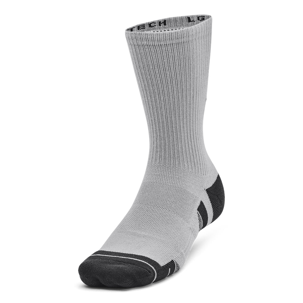 Men's Under Armour Performance Tech Crew Socks 3-Pack - Moisture-Wicking Athletic Socks for Running, Gym & Sports