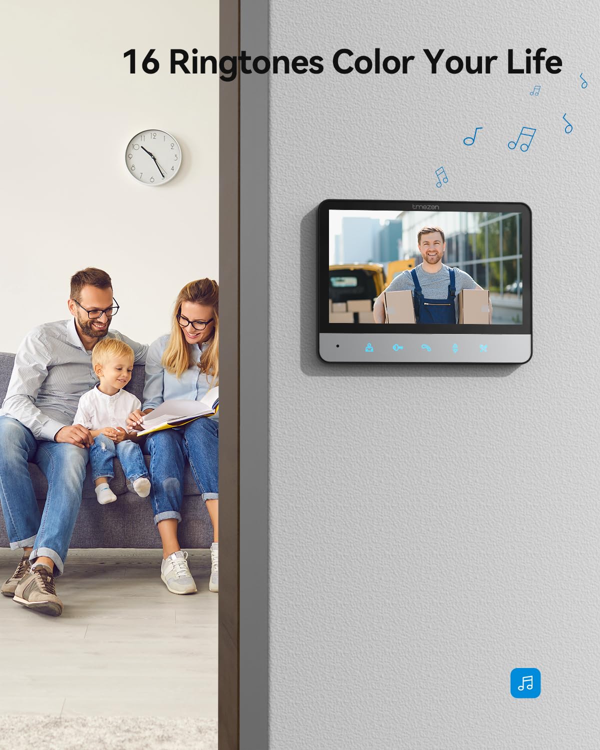 TMEZON 7-Inch Wired Video Intercom System with HD Camera & Monitor - Doorbell Phone Kit Supports Remote Unlock, 24/7 Monitoring & 2-Way Audio for Villa, Home, Office & Apartment Security | Ideal for Gated Communities, Smart Homes & Multi-Unit Buildings