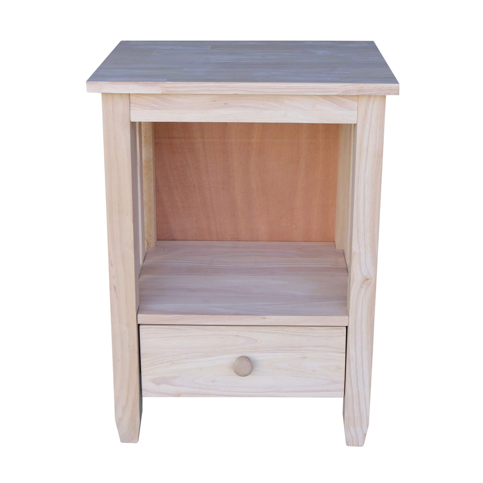 Unfinished International Concepts Mission Tall End Table - Solid Wood Side Table for Living Room, Bedroom, or Office - Perfect for Home Decor and Storage