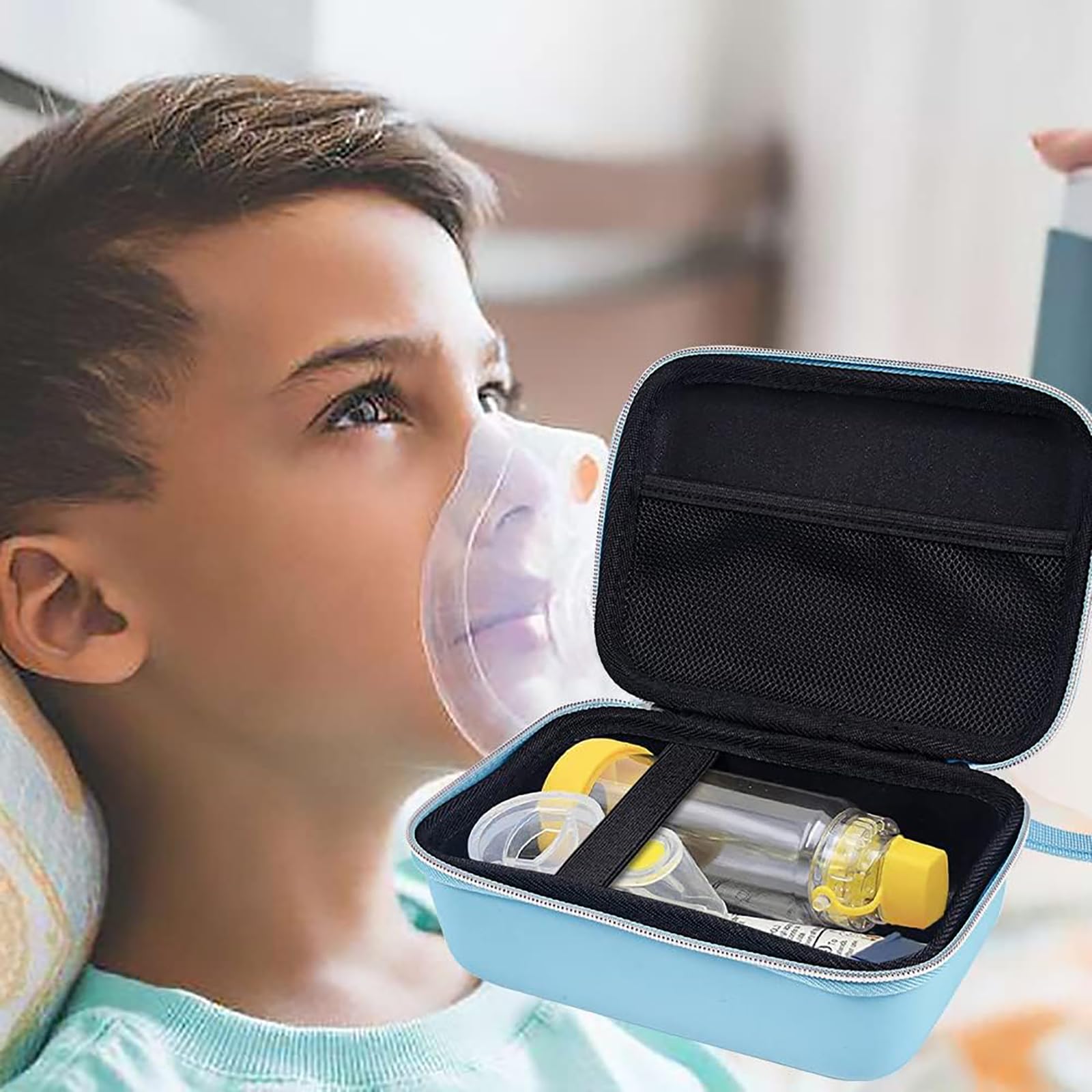 Leayjeen Portable Travel Case - Durable Hard Shell Asthma Inhaler Protective Carrying Case (Case Only) - Perfect for Travel, Hiking & Daily Use