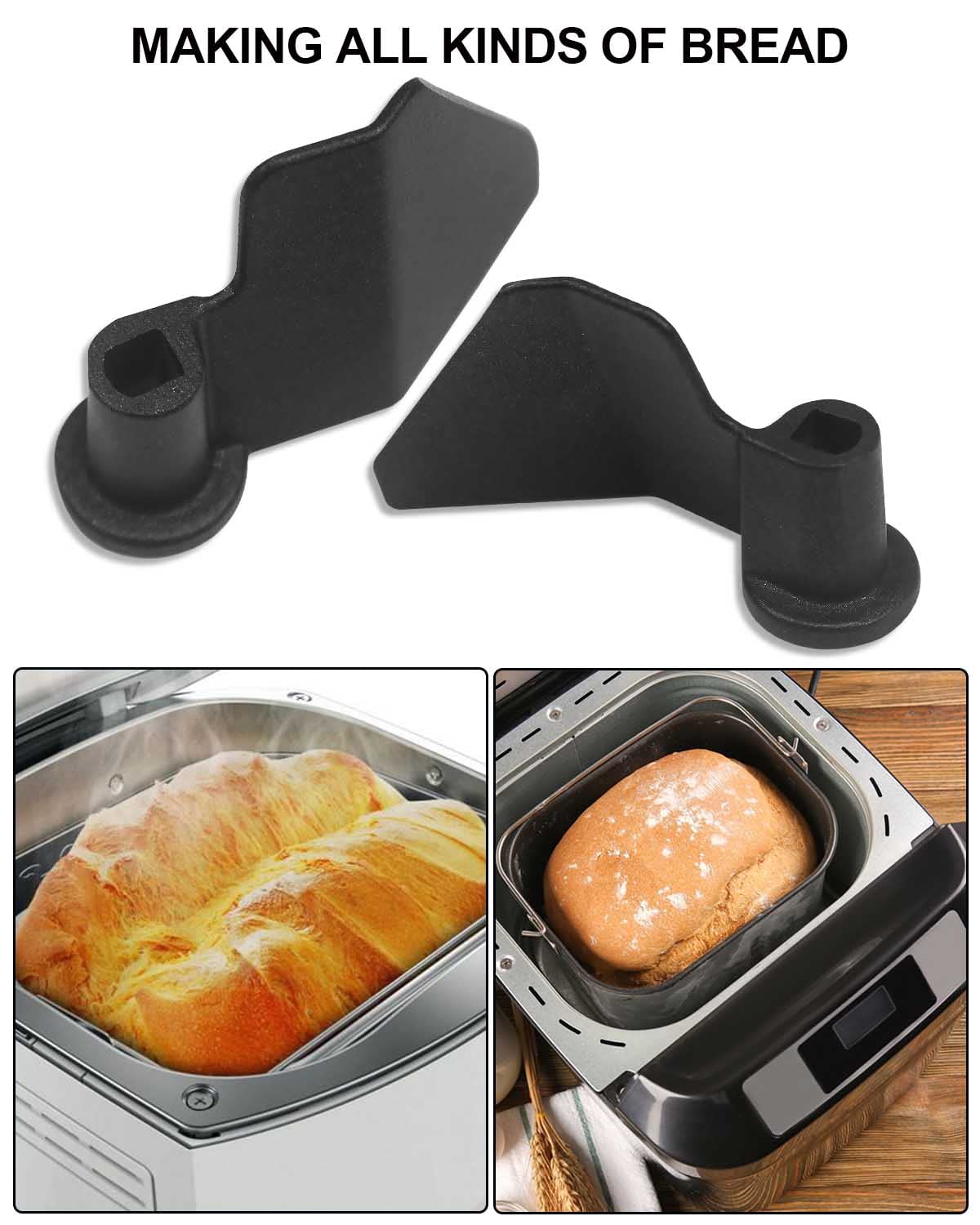 2-Pack Stainless Steel Bread Maker Paddles - Compatible with Most Bread Machines, Non-Stick Kneading Blades for Efficient Dough Mixing - Perfect for Baking Homemade Bread, Pizza Dough, and Pastries