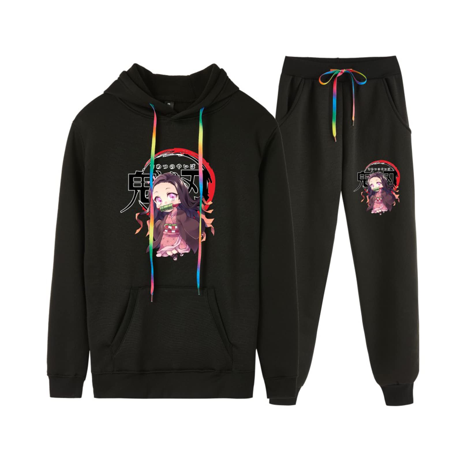 Demon Slayer Anime Hoodie and Sweatpants Set - Men's Casual Manga Tracksuit | Perfect for Cosplay, Anime Conventions & Everyday Wear