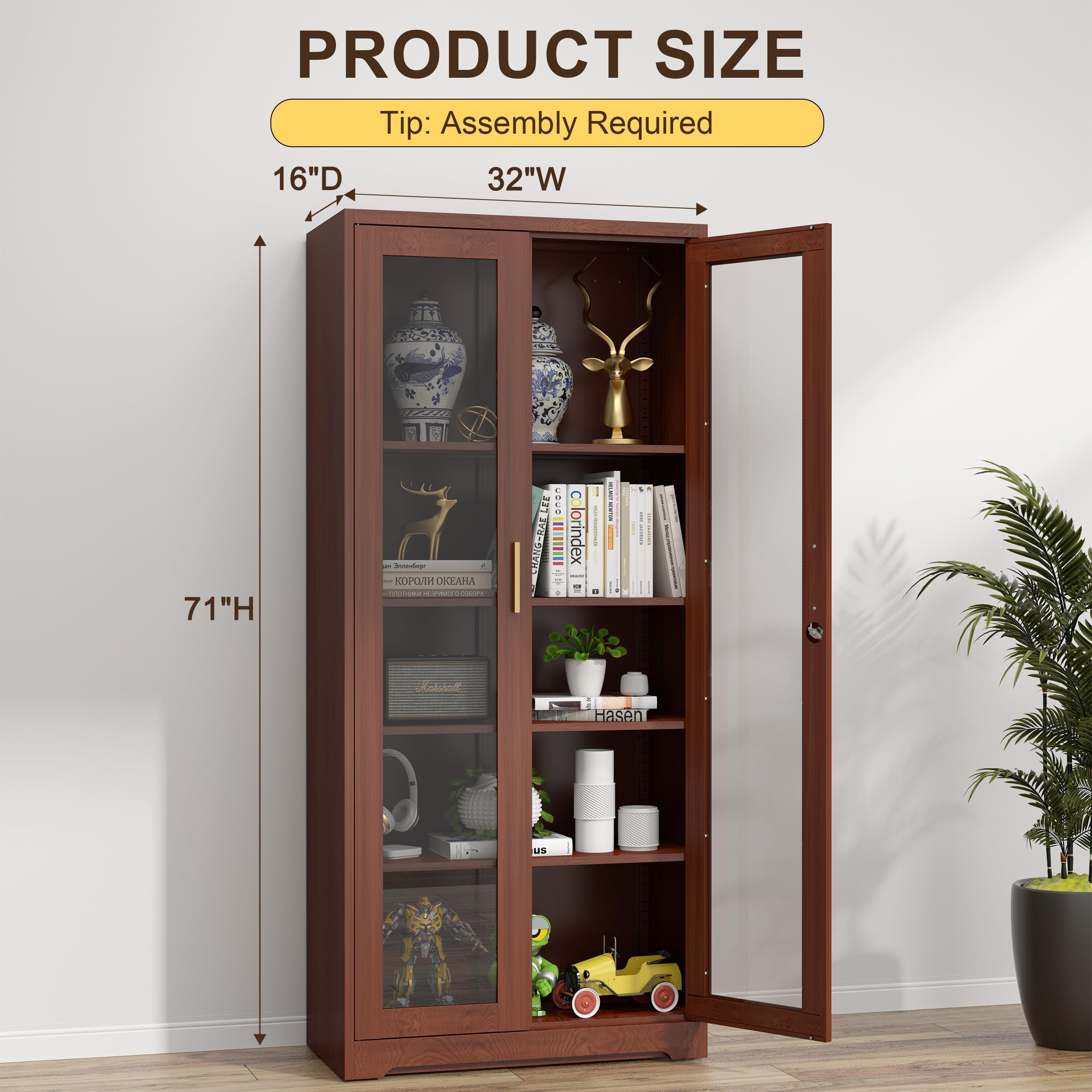 Glass Display Cabinet with Doors - 71