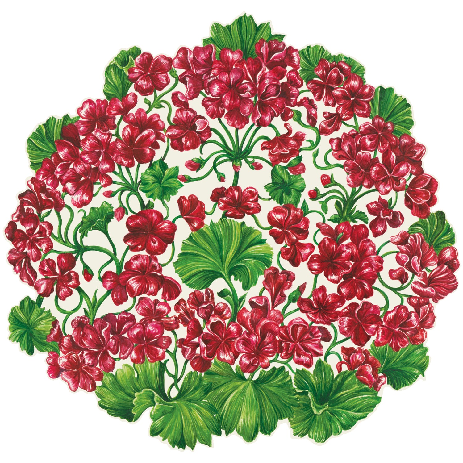 Premium Die-Cut Geranium Placemats Set of 4 - Waterproof Table Mats for Dining, Kitchen, or Outdoor Use - Floral Design Home Decor for Parties & Everyday Meals