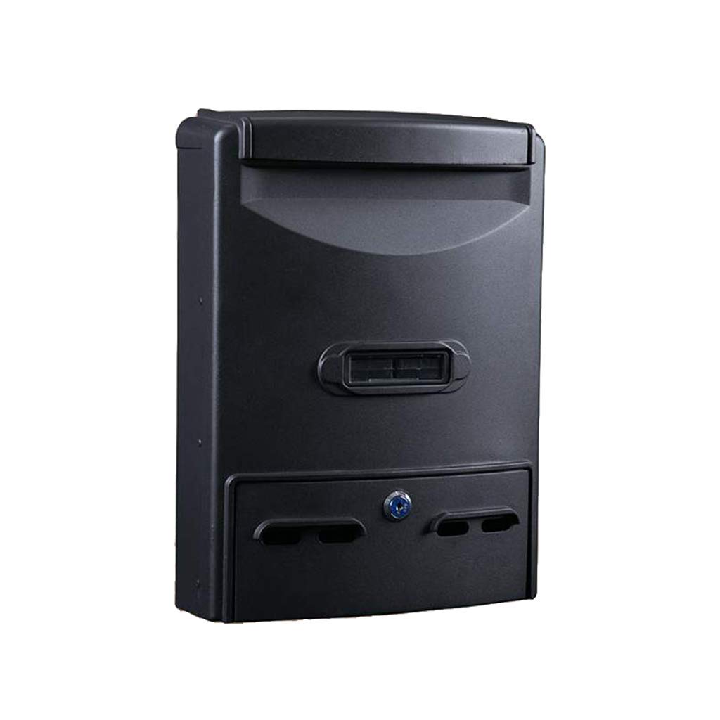 Stainless Steel Mailbox with Newspaper Holder - Brushed Modern Design Mailbox in Anthracite & Brown | Weatherproof Outdoor Mailbox for Home, Apartment & Office Use