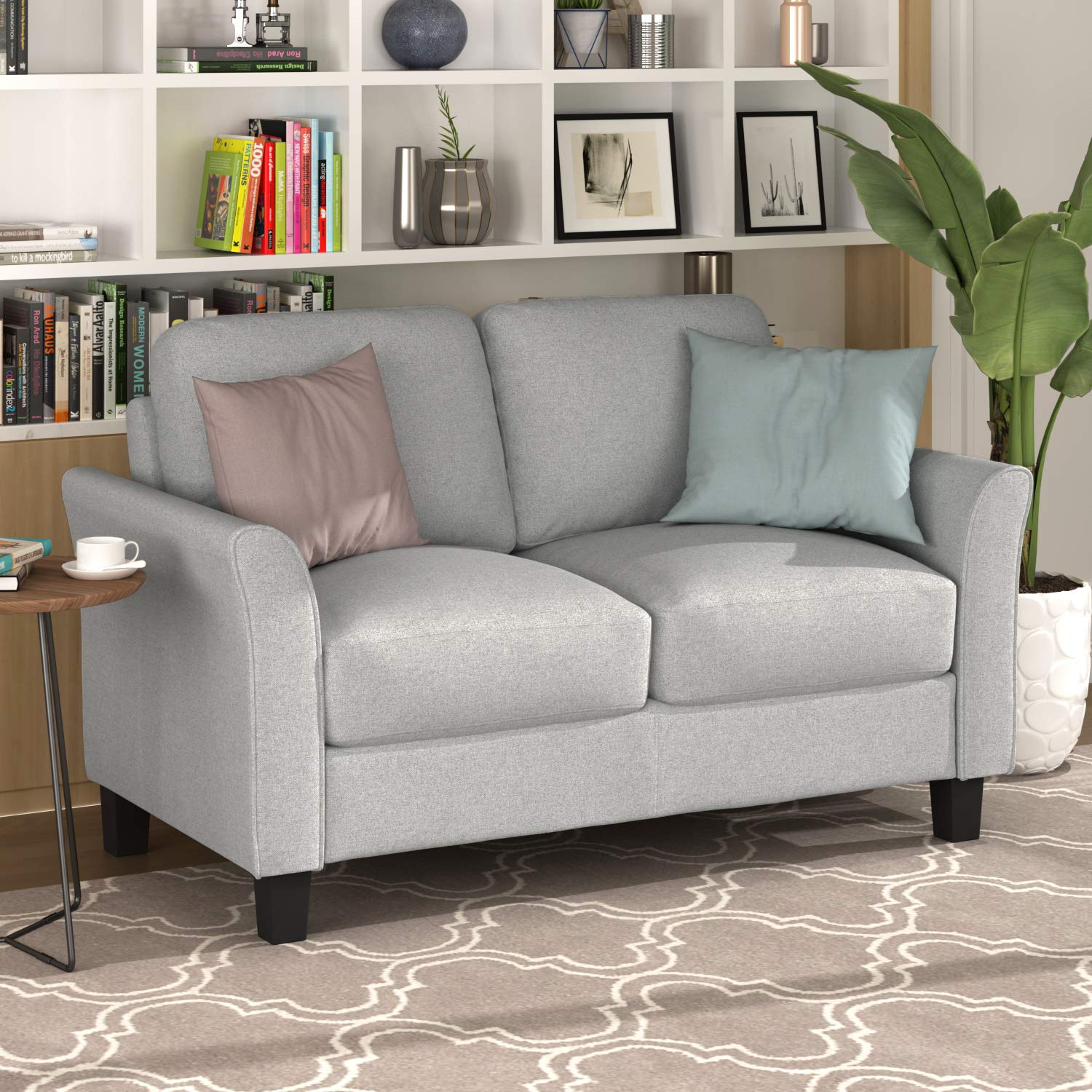 Danxee 2-Piece Sectional Sofa Set with Loveseat and Armchair - Modern Living Room Furniture in Light Grey | Perfect for Small Spaces, Apartments & Cozy Family Gatherings