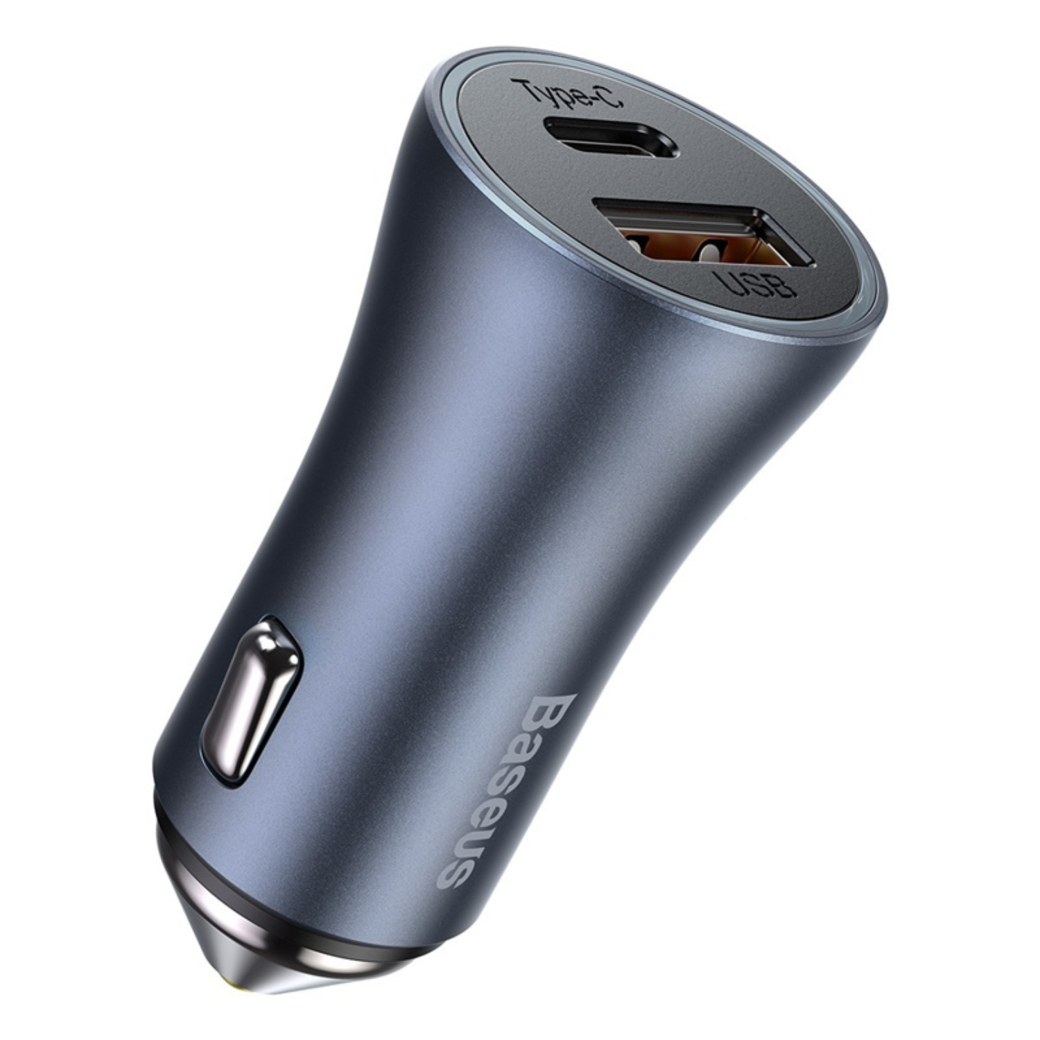 Baseus Golden Contactor Pro 40W Dual USB-C Fast Car Charger - Dark Gray | Quick Charge for iPhone, Android & More | Perfect for Road Trips & Commuting