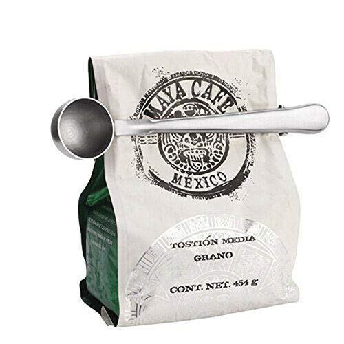 PRAV® Stainless Steel Coffee Measuring Scoop - Precise 1X Ground Coffee Spoon with Storage Bag (N9K1) - Perfect for Home Brewing, Espresso Machines & Coffee Shops