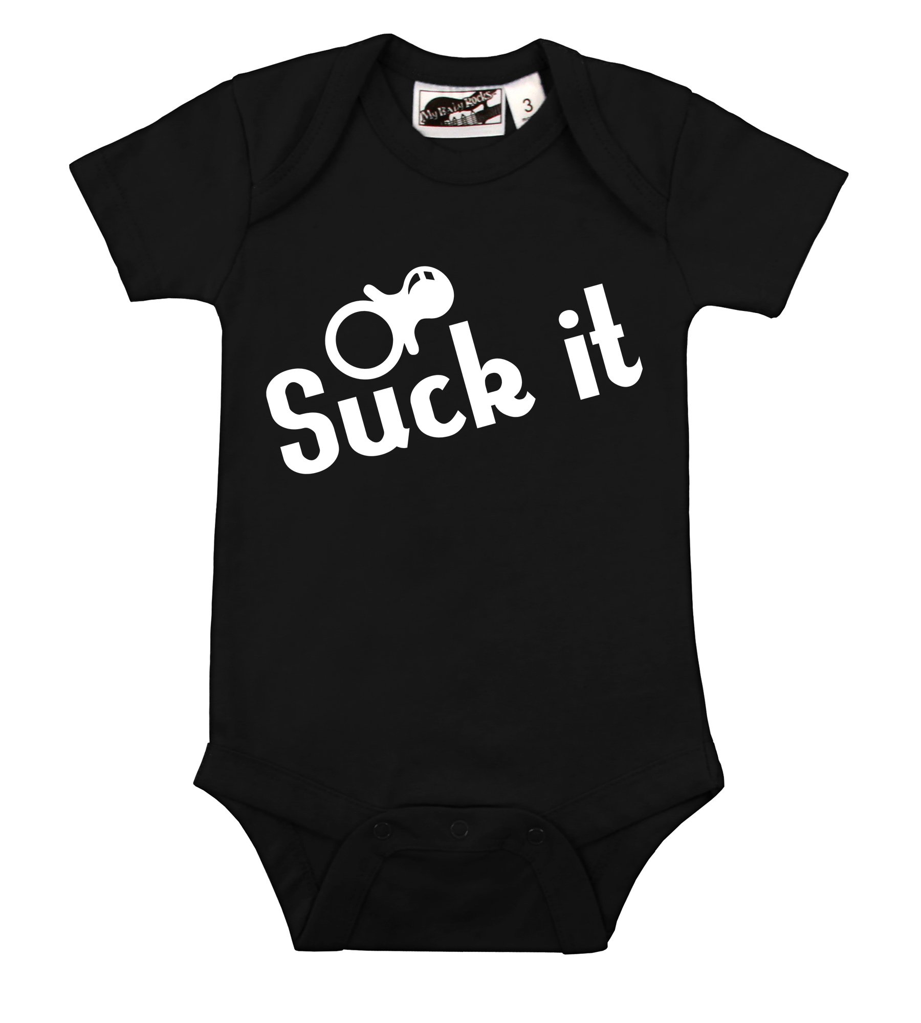 My Baby Rocks Suck It Black & White Onesie - Cute Newborn Outfit