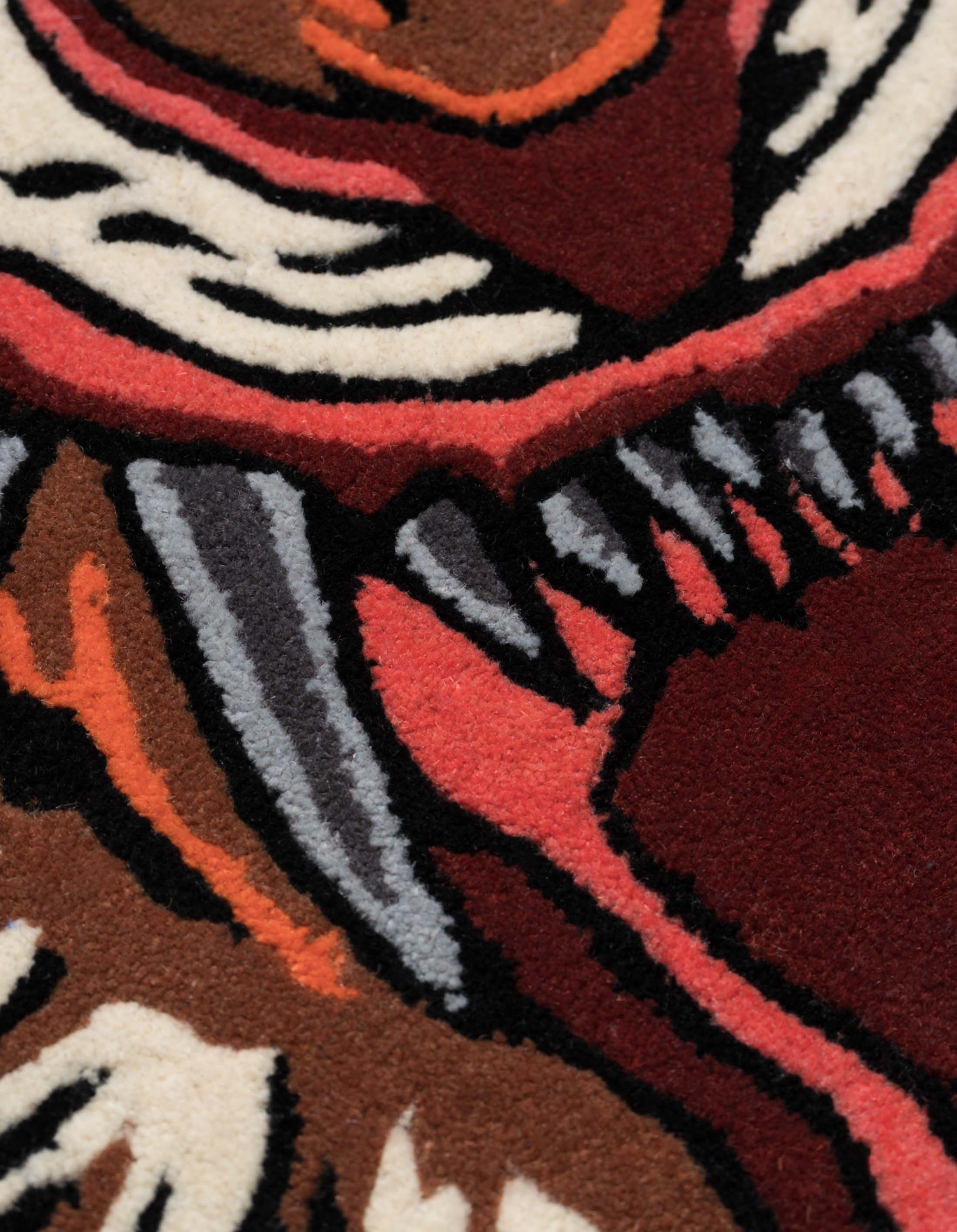 Premium Tiger Dragon Head Rug - Oriental Asian Design Home Decor for Living Room, Bedroom, Office - Non-Slip Floor Mat 5x8 ft