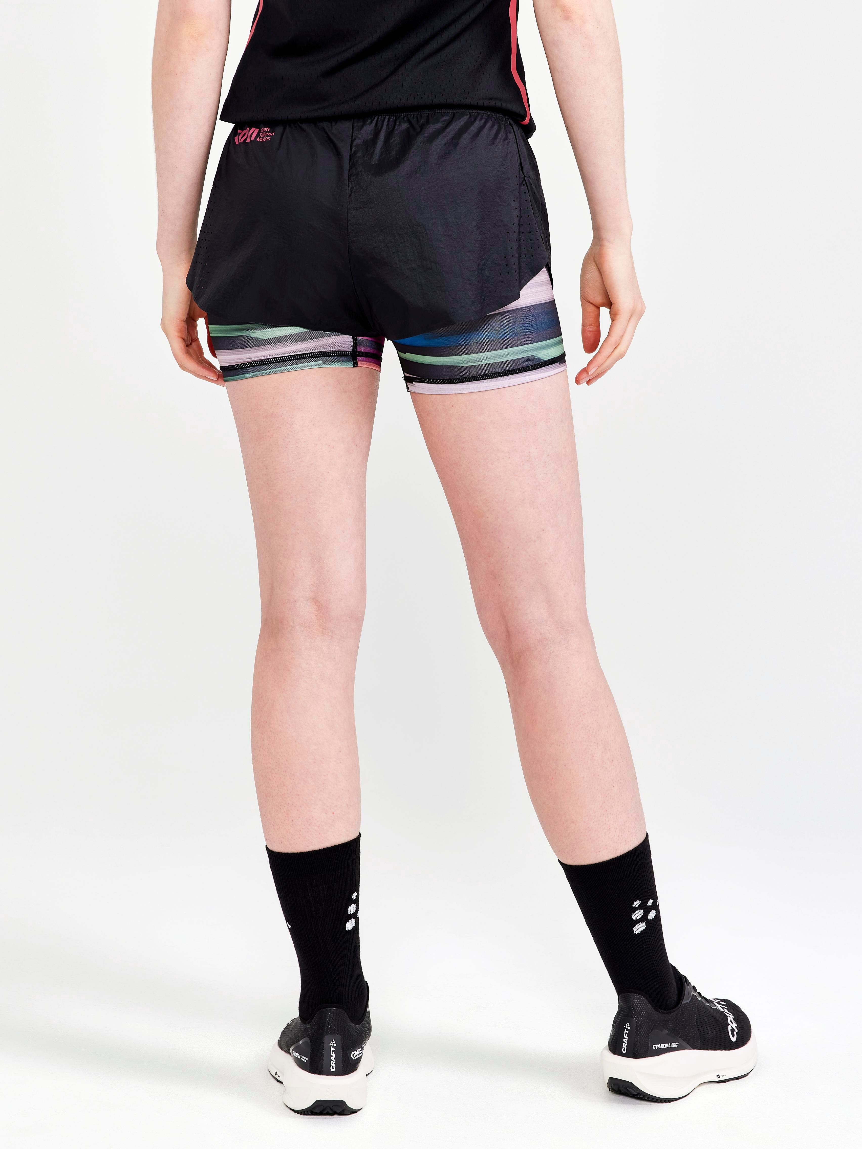 CTM Women's 2-in-1 Running Shorts with Built-in Liner - Breathable Quick-Dry Athletic Shorts for Running, Gym Workouts & Outdoor Activities