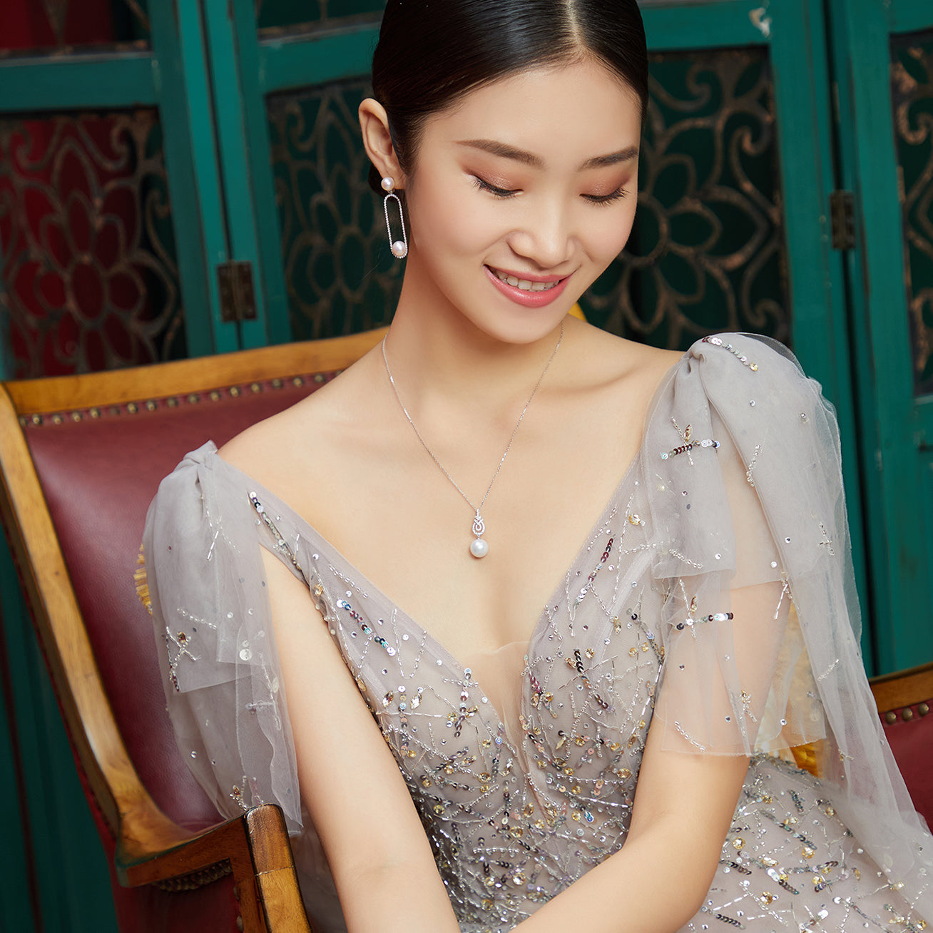 18K Solid Gold Edison Pearl Necklace - Classic Elegant Jewelry for Women, Perfect for Weddings, Anniversaries & Special Occasions | KN00015