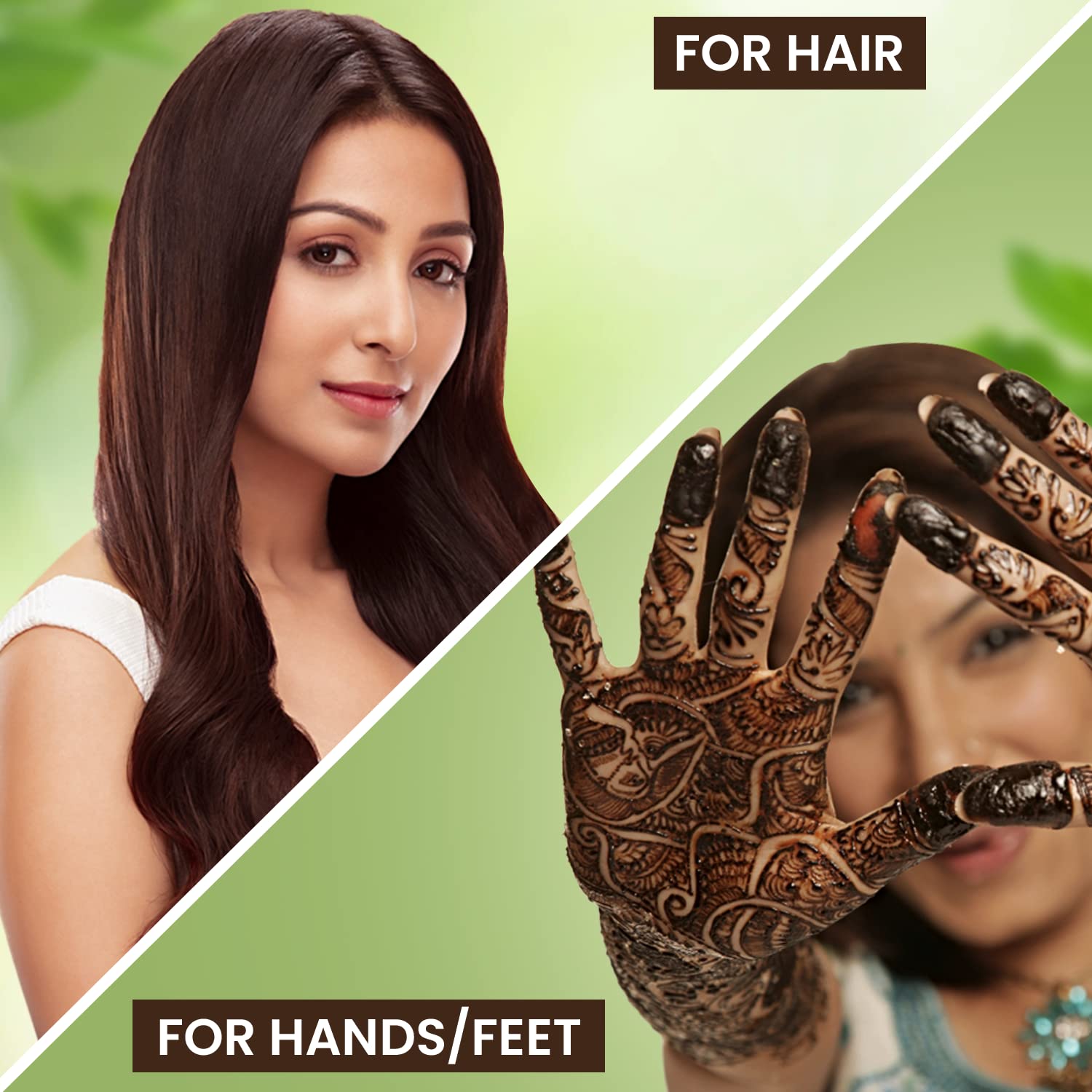 Godrej Nupur 100% Pure Natural Henna Powder for Hair Coloring & Body Art - Safe Mehandi for Hair, Hands, Feet Tattoos (500g) | DIY Hair Dye & Traditional Bridal Mehndi Designs