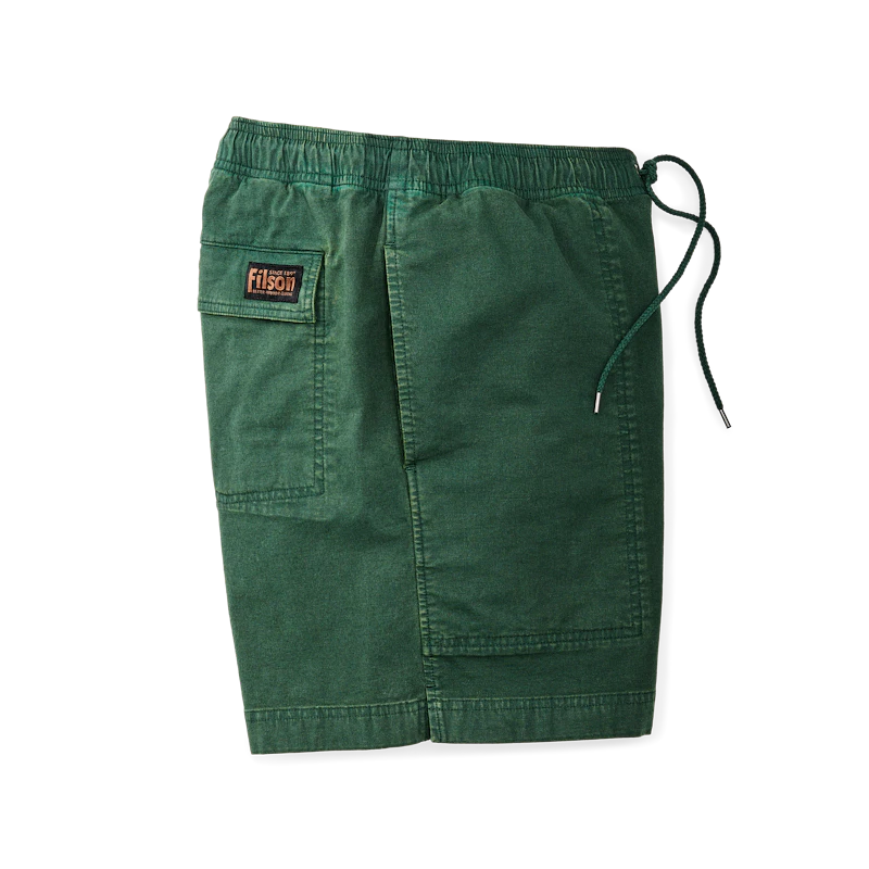 Filson Granite Mountain Pull-On Shorts for Men - Durable Outdoor Hiking Shorts in Pine Needle Green | Perfect for Camping, Fishing & Adventure Travel
