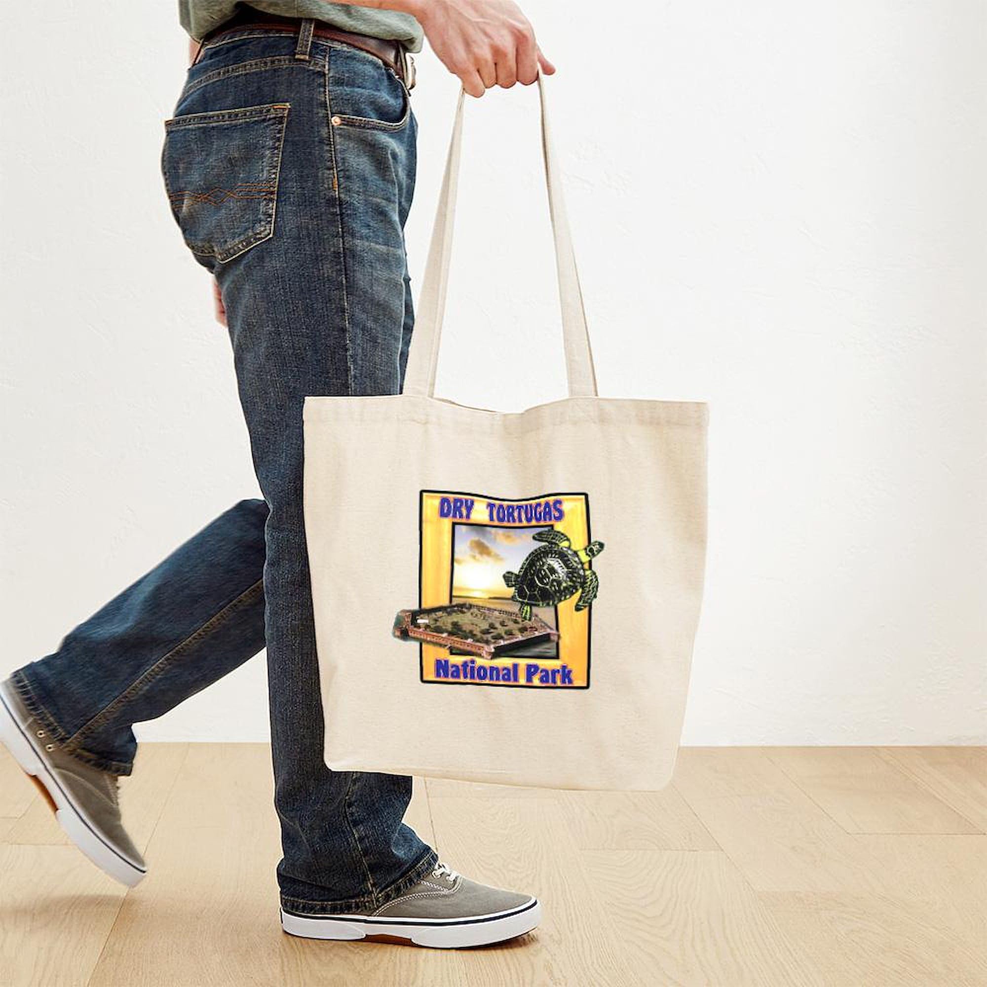 Dry Tortugas National Park Tote Bag - Natural Canvas Reusable Shopping Bag for Beach, Grocery & Travel | Eco-Friendly Cotton Carryall