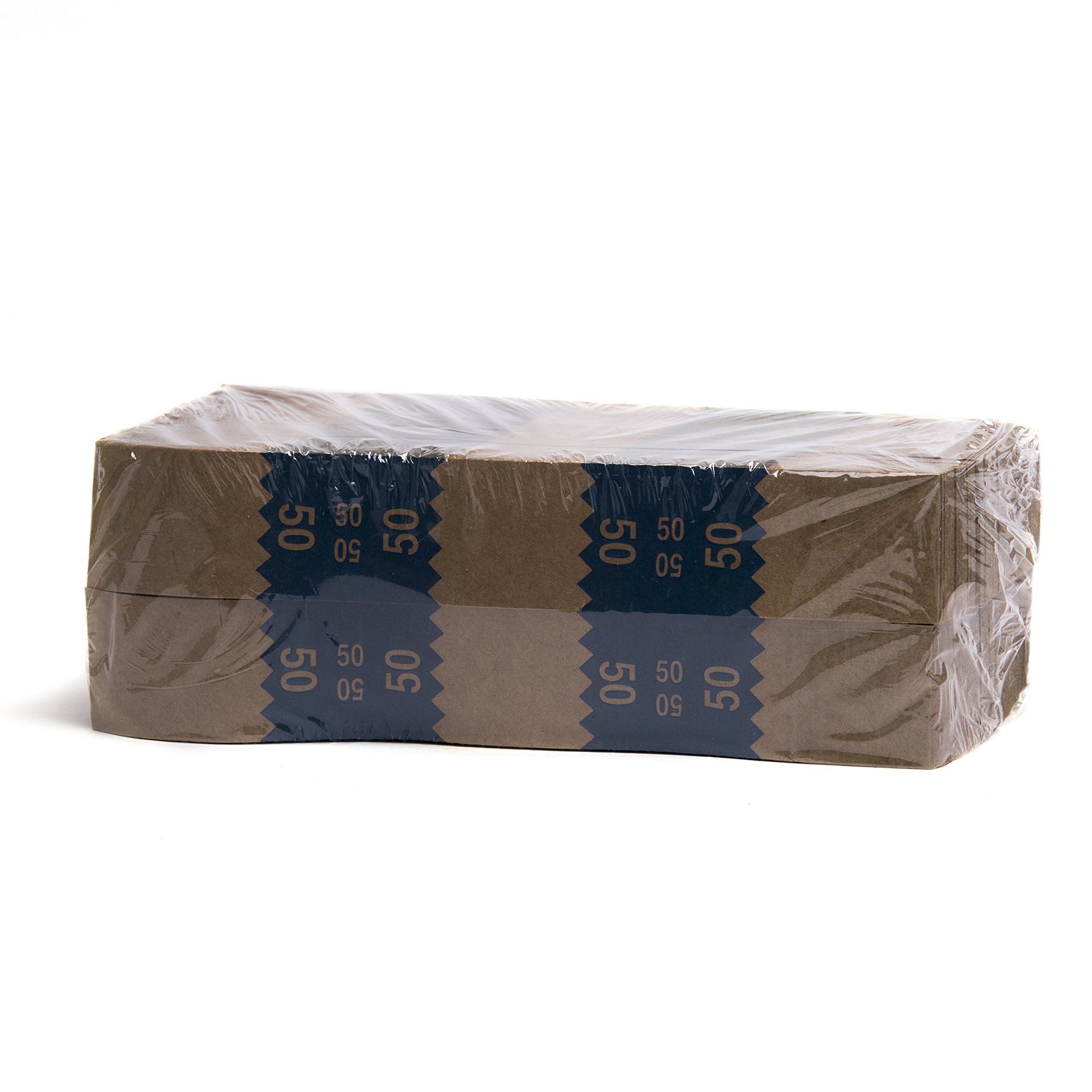 Natural Kraft Saw-Tooth $50 Currency Band Bundles (Pack of 10,000) - Perfect for Cash Strapping, Banknote Wrapping & Money Storage Organization