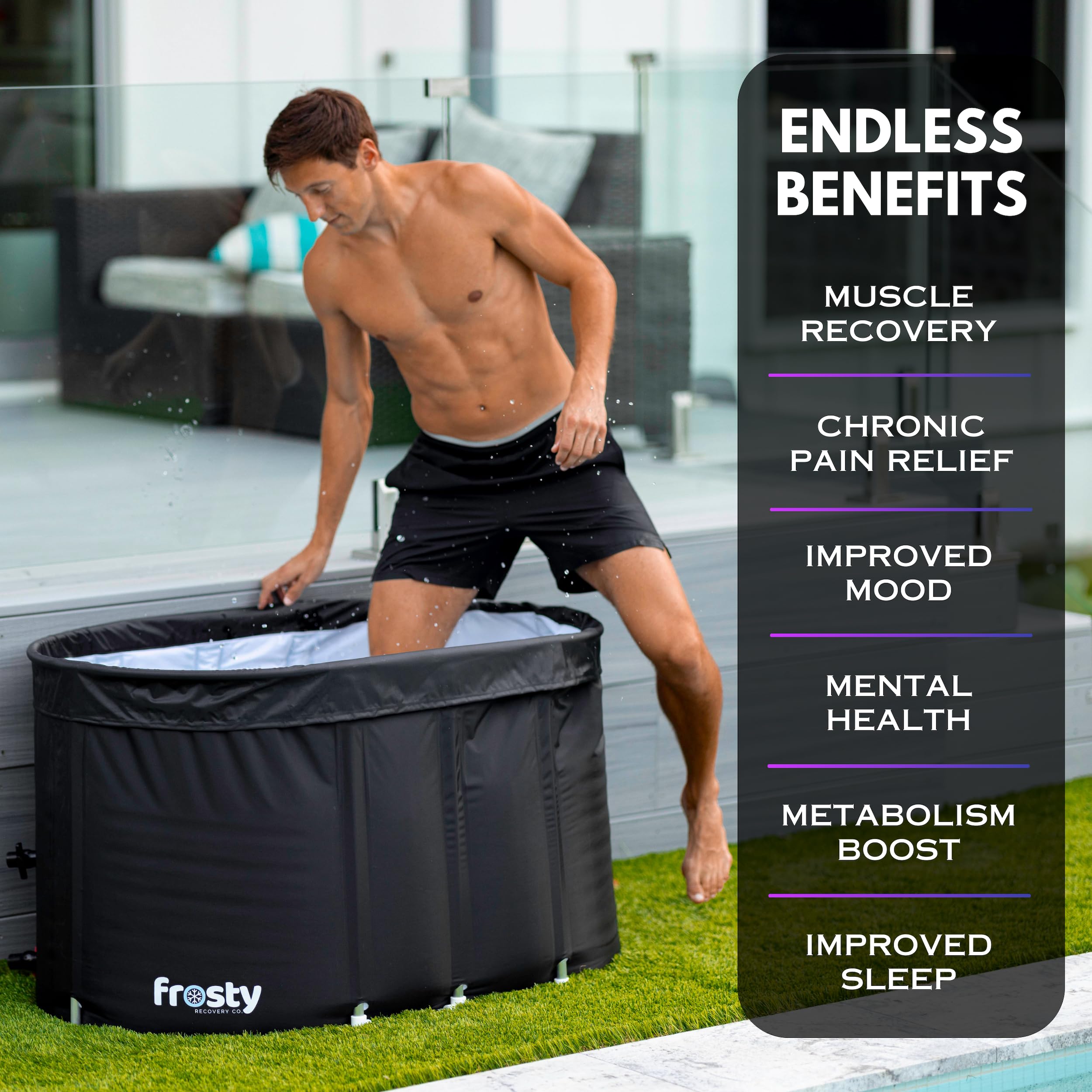 Extra Large Ice Tub Cold Plunge Pod - Professional Cold Water Therapy Bath with Water Chiller Compatibility - Portable Ice Bath Tub for Athletes, Recovery & Hydrotherapy at Home or Gym