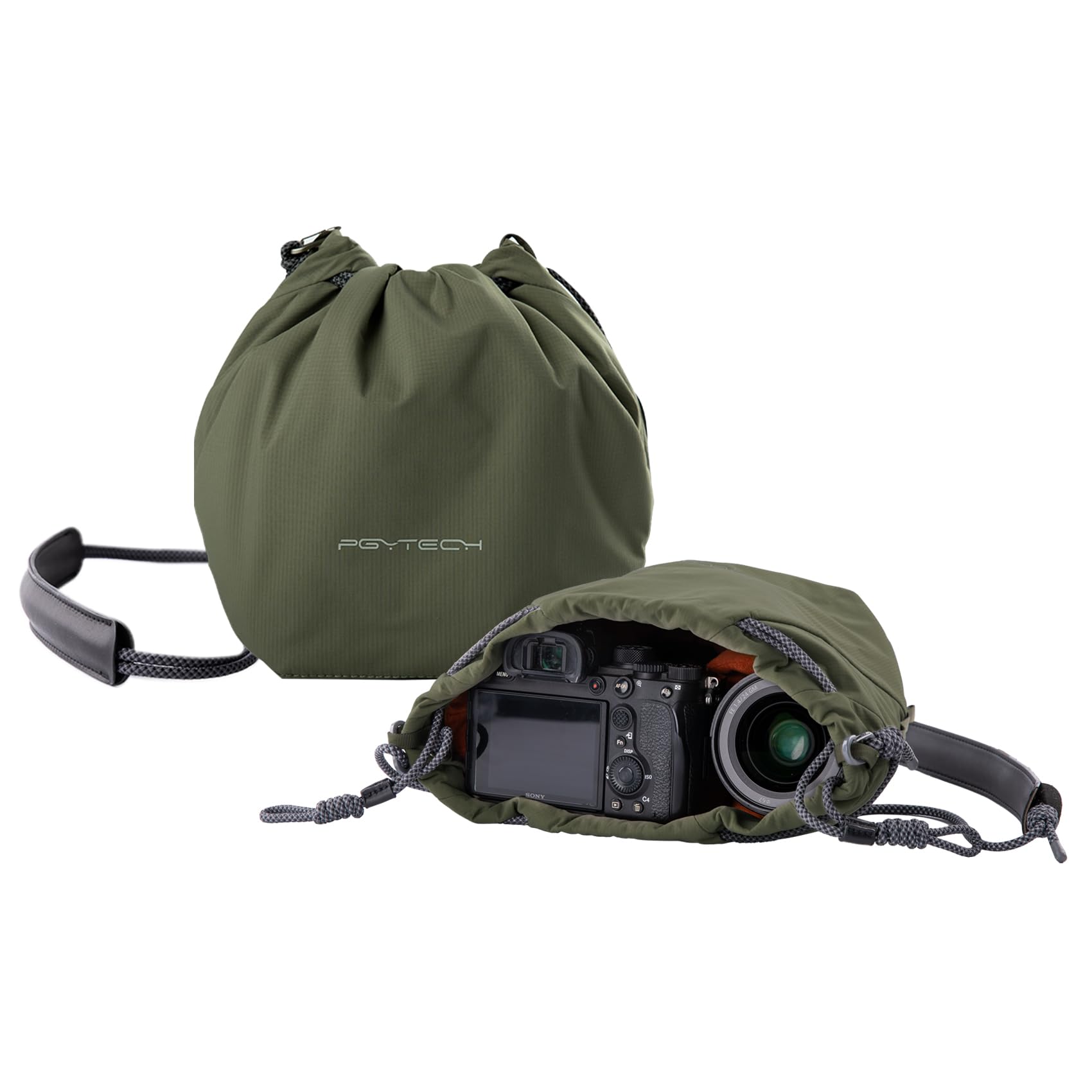 PGYTECH OneGo Drawstring Small Camera Bag - Soft & Cute Camera Pouch for Mirrorless Cameras (Nikon, Canon, Sony, Fujifilm) - Compact DSLR Camera Case for Travel, Hiking & Everyday Use