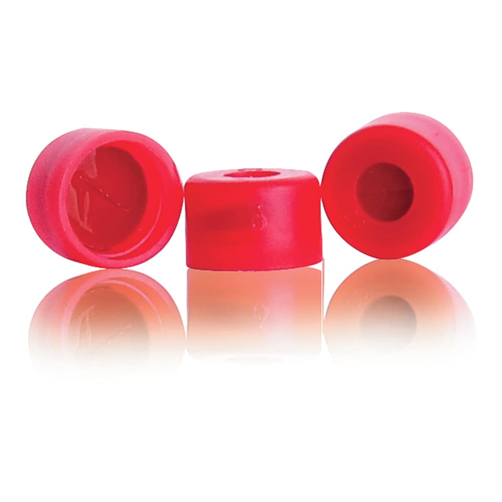 07-0021R-201 µL-Plates Component Kit with Conical Insert, Red Cap & Precut Butyl Septa - Clear 350µL (100-Pack) for PCR, Sample Storage & Laboratory Research