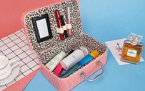 IVAR Makeup Organizer for Women - Cosmetic Storage Box with Mirror, Jewelry Organizer & Toiletry Bag - Perfect for Travel, Home Vanity & Gift Giving