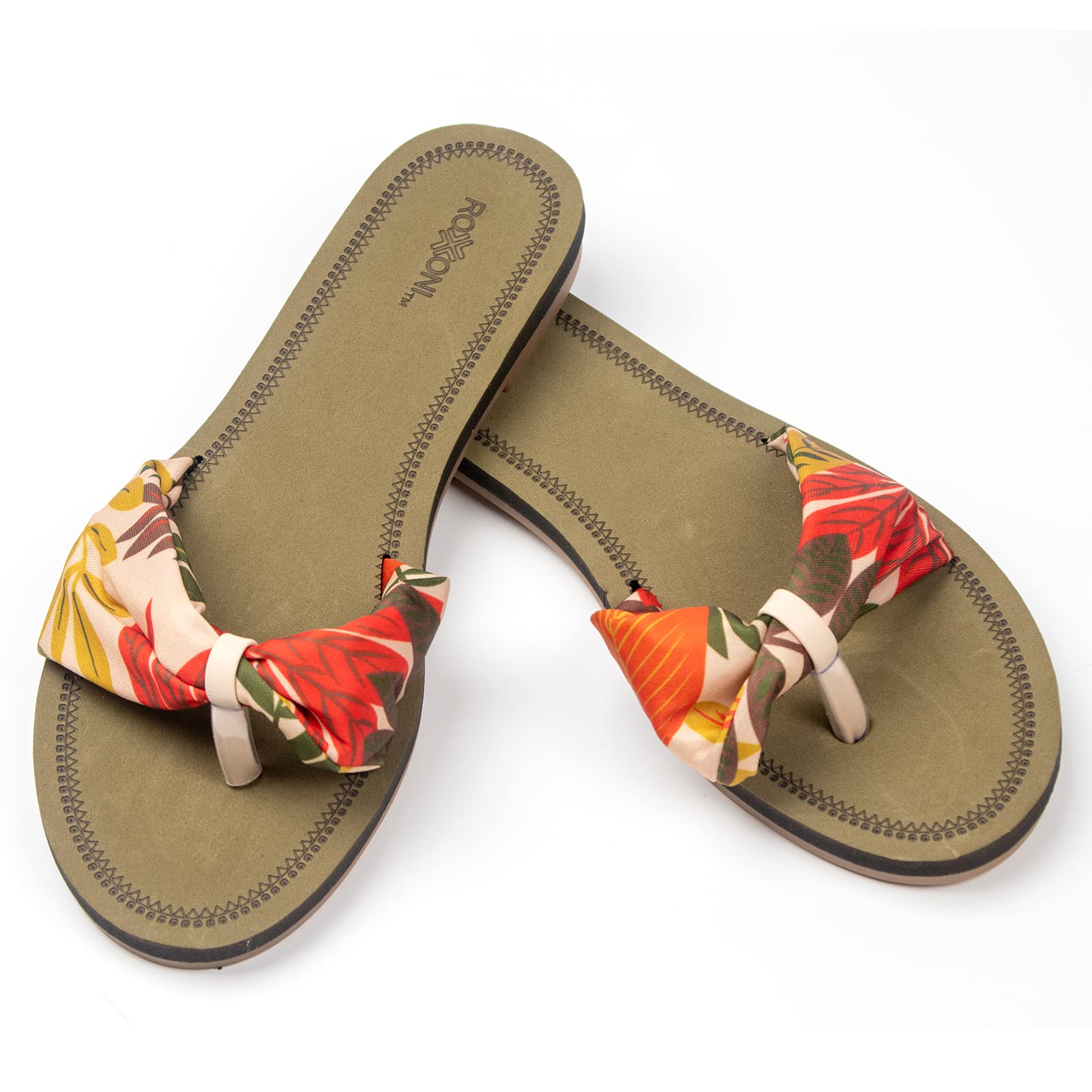 Floral Lace Strap Slippers for Women - Boho Chic Summer Slippers with Colorful Flower Patterns - Comfortable Indoor/Outdoor House Shoes - Perfect for Lounging, Beach Walks & Boho Fashion Outfits