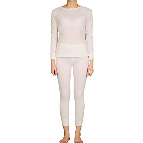 LAVRA Women's Cotton Thermal Underwear Set - Waffle Knit Long Johns Top & Pants for Winter Warmth | Cozy Pajamas for Cold Weather, Sleeping & Outdoor Activities