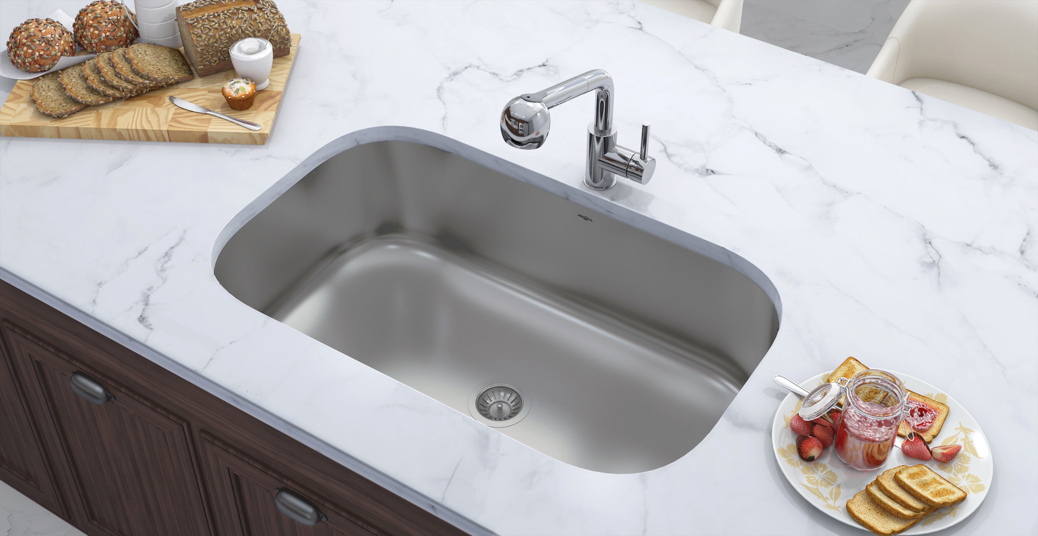 Toledo Transitional Pull Down Kitchen Faucet - Modern Stainless Steel Single Handle Sprayer with High Arc Spout for Easy Washing - Perfect for Cooking, Dishwashing & Kitchen Cleaning