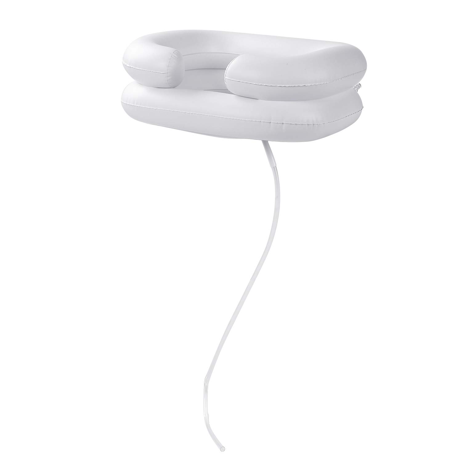 Portable Inflatable Shampoo Bowl with Drain Tube - Foldable Hair Washing Basin for Bed, Elderly, Disabled & Pregnancy - Perfect for Home Haircuts, Coloring & Salon-Style Hair Care at Home