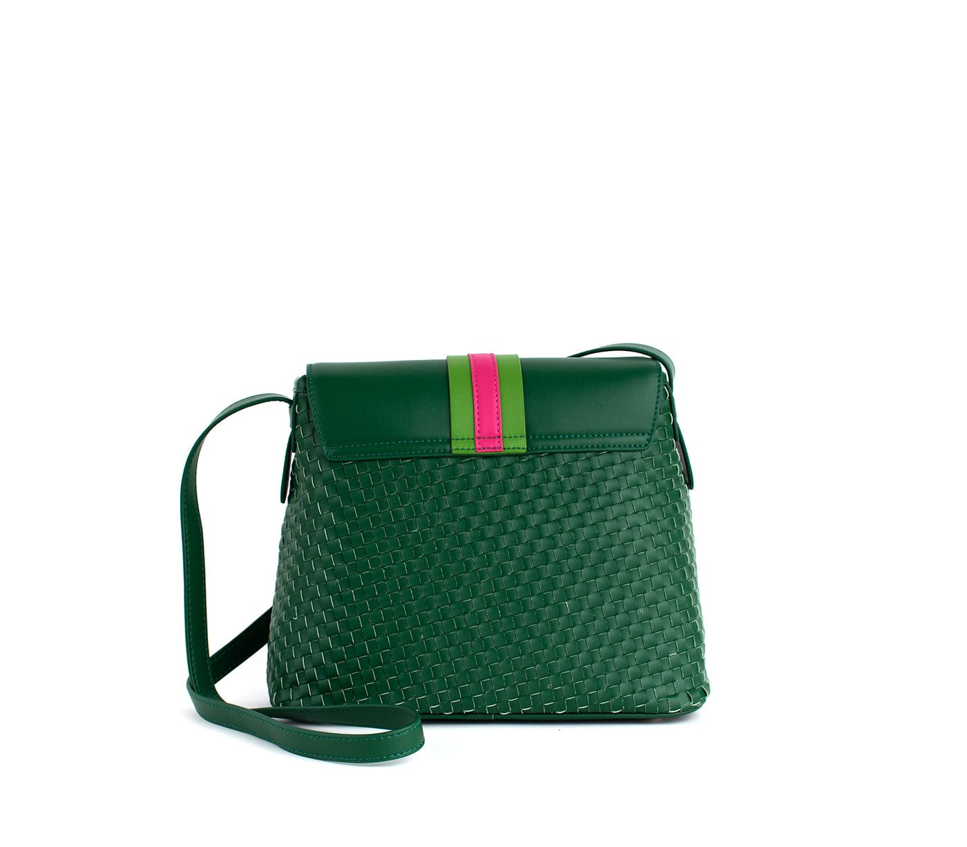Kate Vegan Leather Basket Weave Crossbody Bag for Women - Eco-Friendly Green Shoulder Purse | Perfect for Work, Travel & Everyday Use