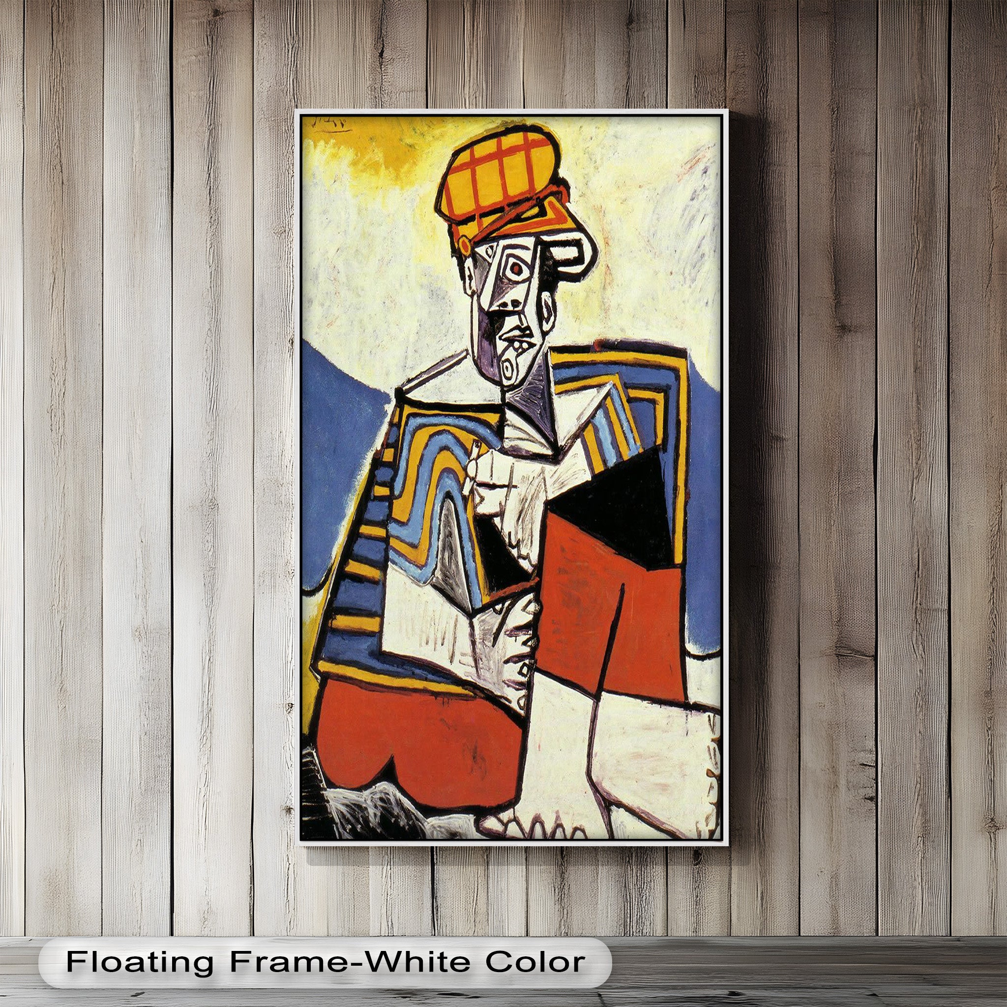 Abstract Man with Cap Wall Art - Cubist Oil Painting for Modern Home & Office Decor | Handmade Canvas Print | Unique Gift Idea for Art Lovers