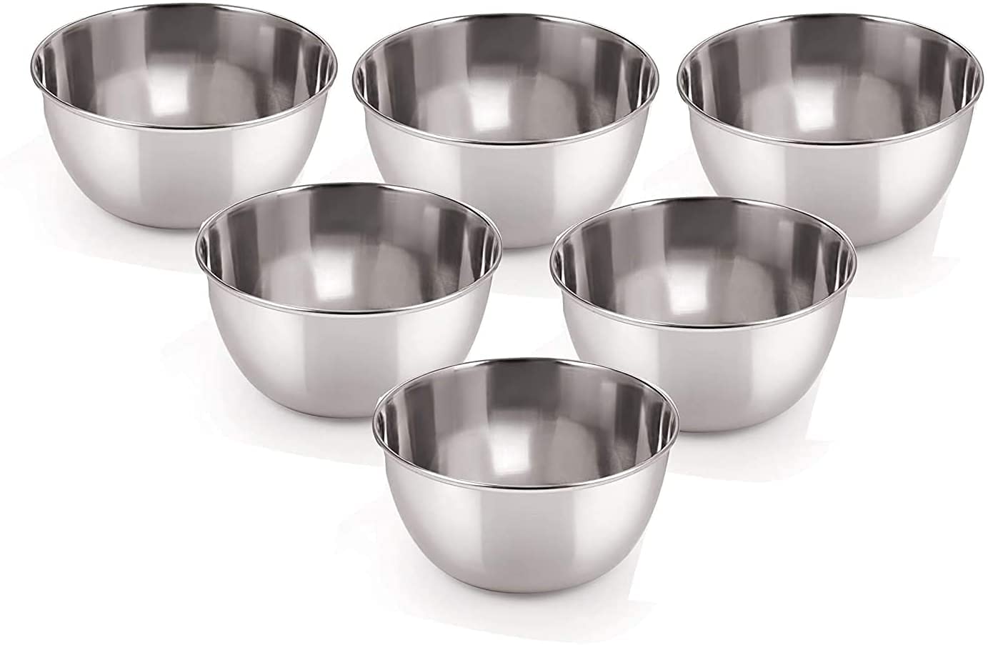 Will & Weaves Indian Handmade Cast Iron Kadai Wok - 1 Liter Traditional Cooking Pot with 6-Piece Stainless Steel Bowl Set (Katori, Serving & Dessert Bowls) - Perfect for Indian Cuisine, Meal Prep & Kitchen Serving