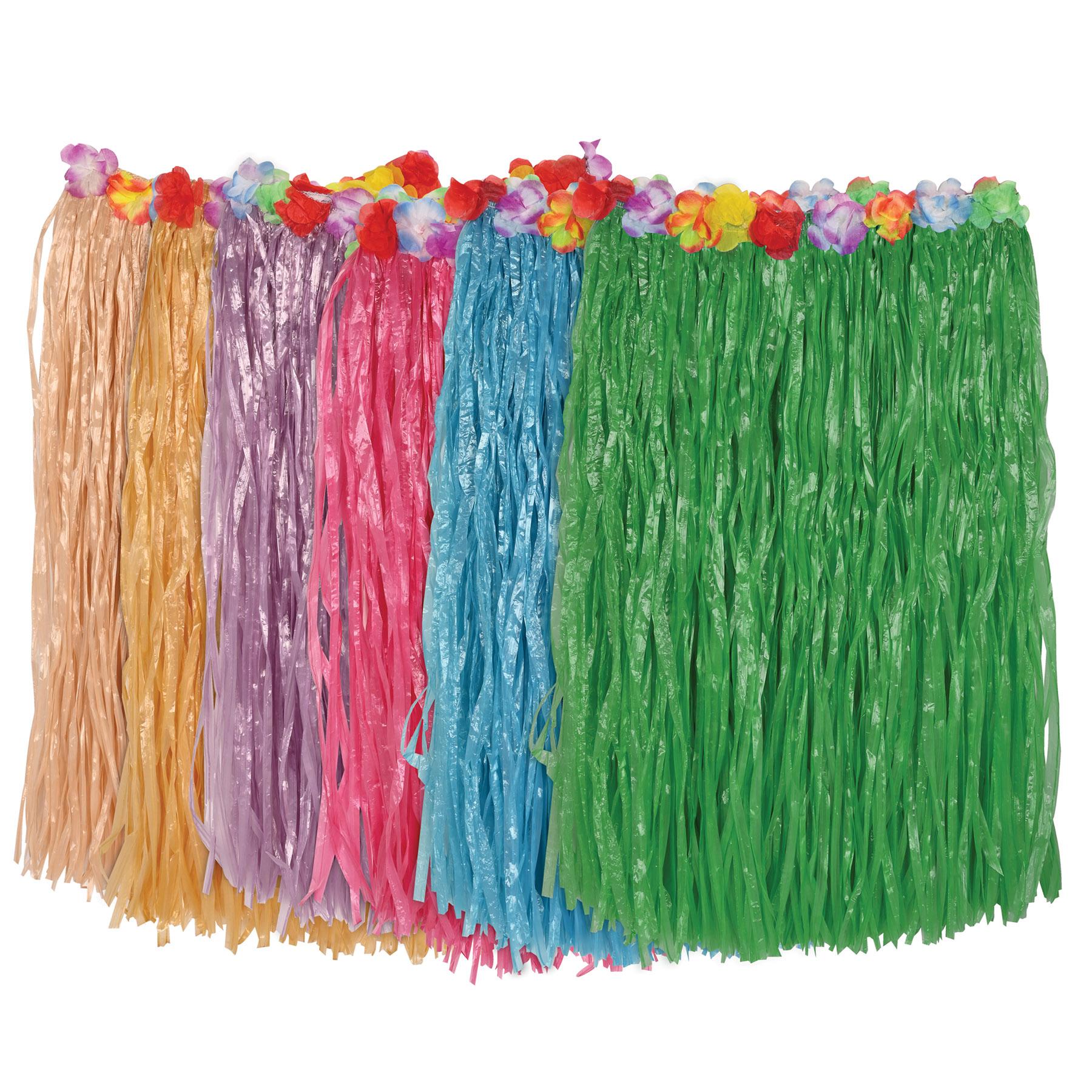 12 Pack Beistle Luau Party Adult Artificial Grass Hula Skirts - Tropical Hawaiian Costume for Women & Men - Perfect for Luau Parties, Halloween, Themed Events & Hawaiian Nights