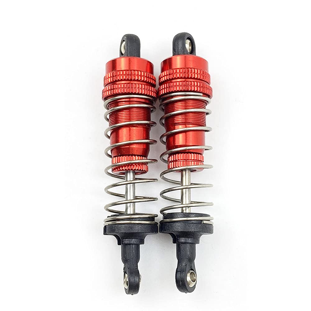BAIJAC 2PCS Aluminum Metal Front & Rear Shock Absorbers for 1/14 WLtoys 144001 1316 RC Car Crawler Short Course Truck - Red | Upgrade Parts for Off-Road Racing & Crawling Performance
