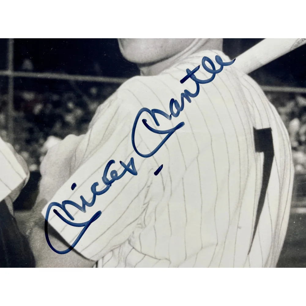 Authentic Mickey Mantle & Joe DiMaggio Autographed 16x20 Framed Photo with JSA COA - New York Yankees Memorabilia for Sports Collectors & Man Cave Decor