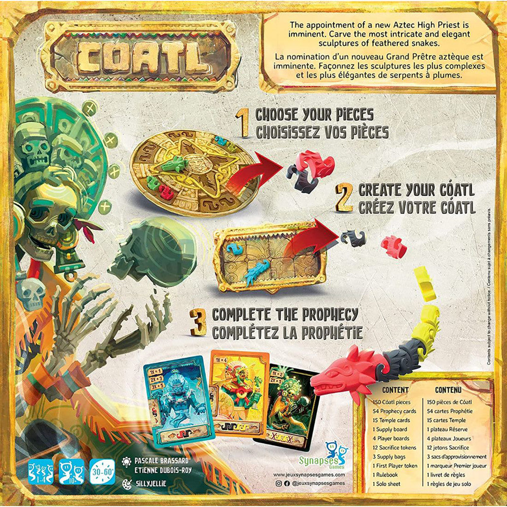 Coatl Aztec Strategy Board Game by Synapses Games - Ancient Civilization Tabletop Game for Adults & Families - Perfect for Game Nights & Strategy Enthusiasts