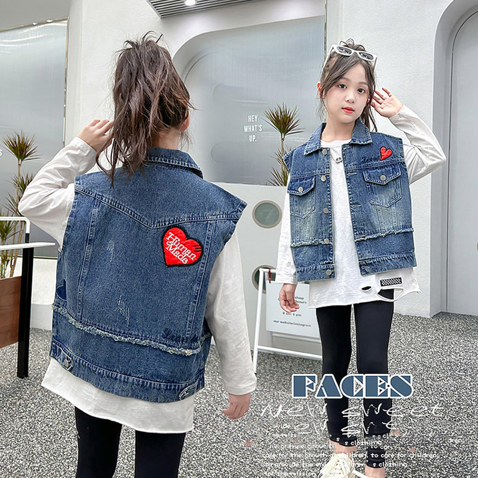 Girls Denim Vest - Button Down Sleeveless Jean Jacket for Kids Ages 4-14 | Cute Outerwear for School, Playdates & Casual Outings