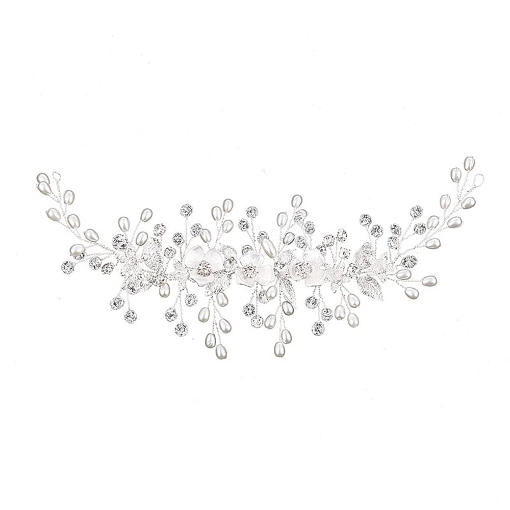 ISLHJDD Silver Pearl Wedding Hair Vine Comb - Elegant Bridal Hair Accessories for Bride & Girls, Perfect for Weddings, Proms & Special Occasions