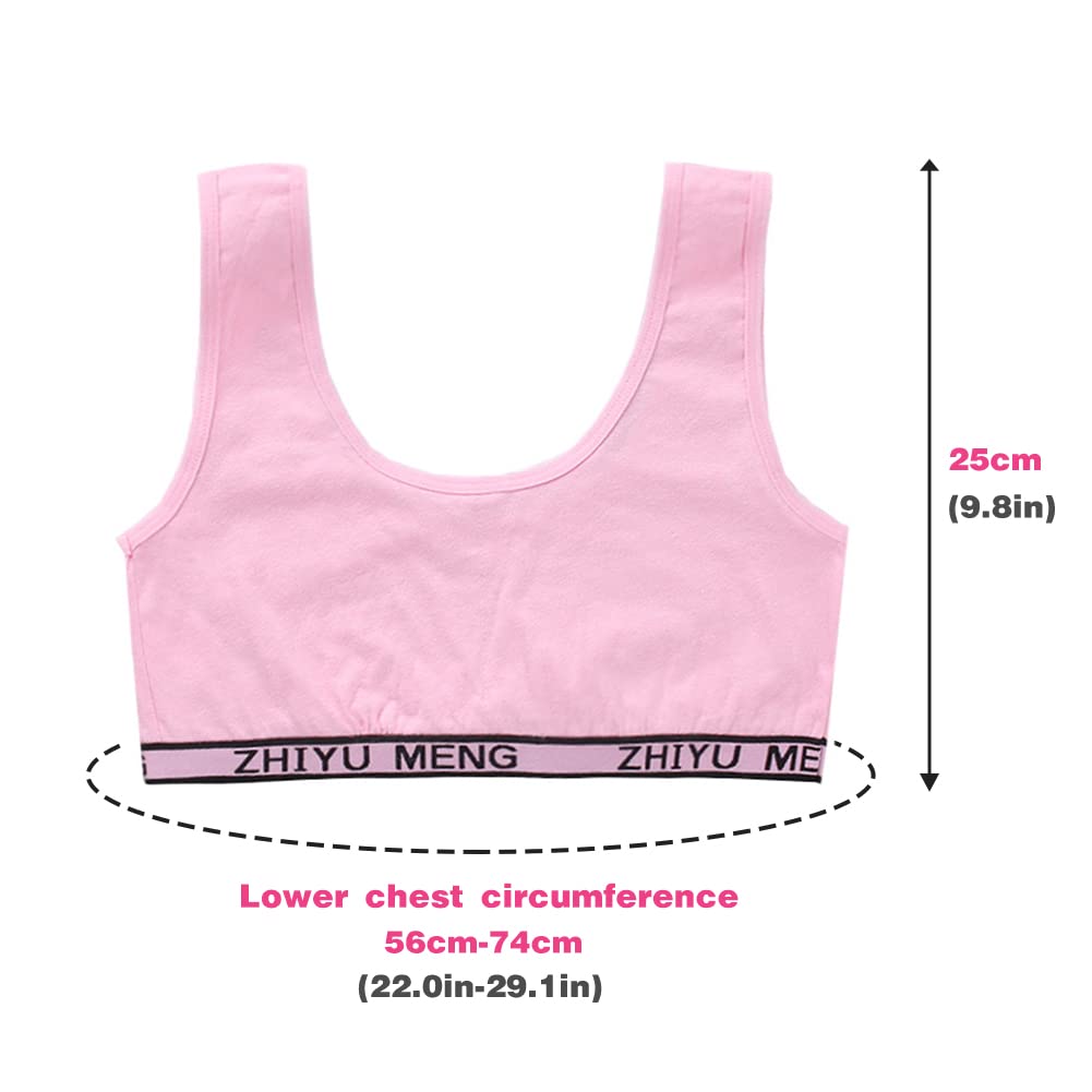 4-Pack Girls' Modern Cotton Bralette - Seamless Comfort Stretch Sports Bras for Kids & Teens - Soft Training Bras with Breathable Fabric - Perfect for School, Yoga, Dance & Everyday Wear