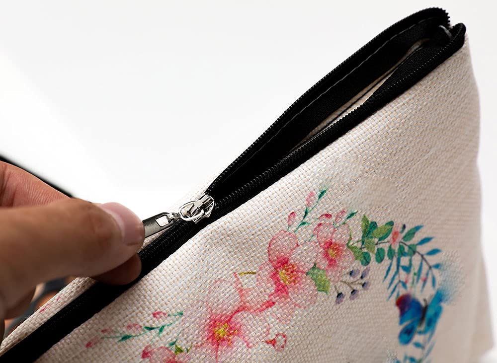 Coco Chanel Quotes Makeup Bag for Women - Waterproof Linen Cosmetic Pouch, Travel Toiletry Bag with Inspirational Quote 'To Be Irreplaceable, One Must Always Be Different' - Perfect for Travel, Gym, and Daily Beauty Essentials