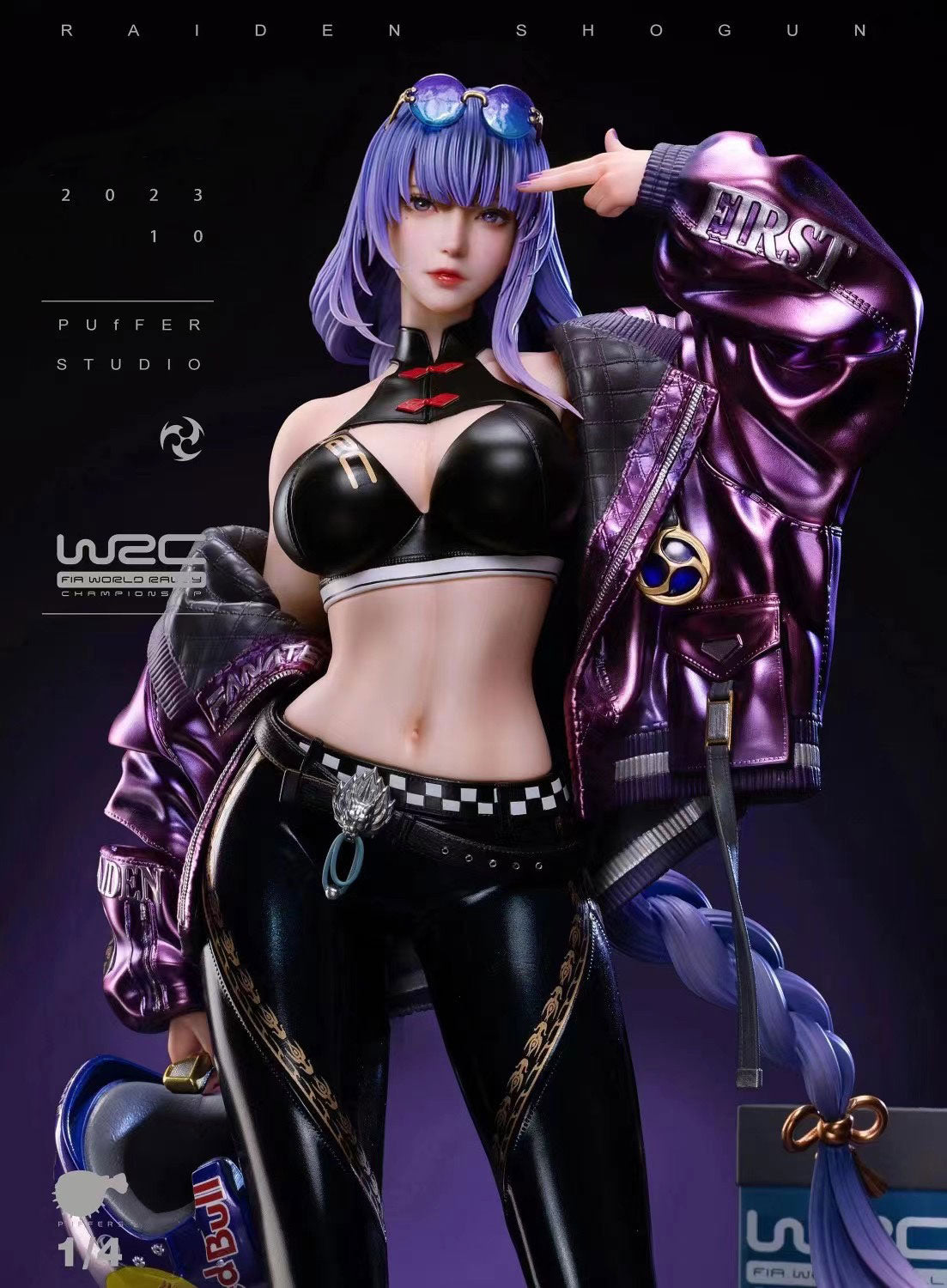 Race Queen Raiden Shogun Cosplay Costume - Anime Genshin Impact Puffer Studio Outfit for Conventions & Cosplay Events