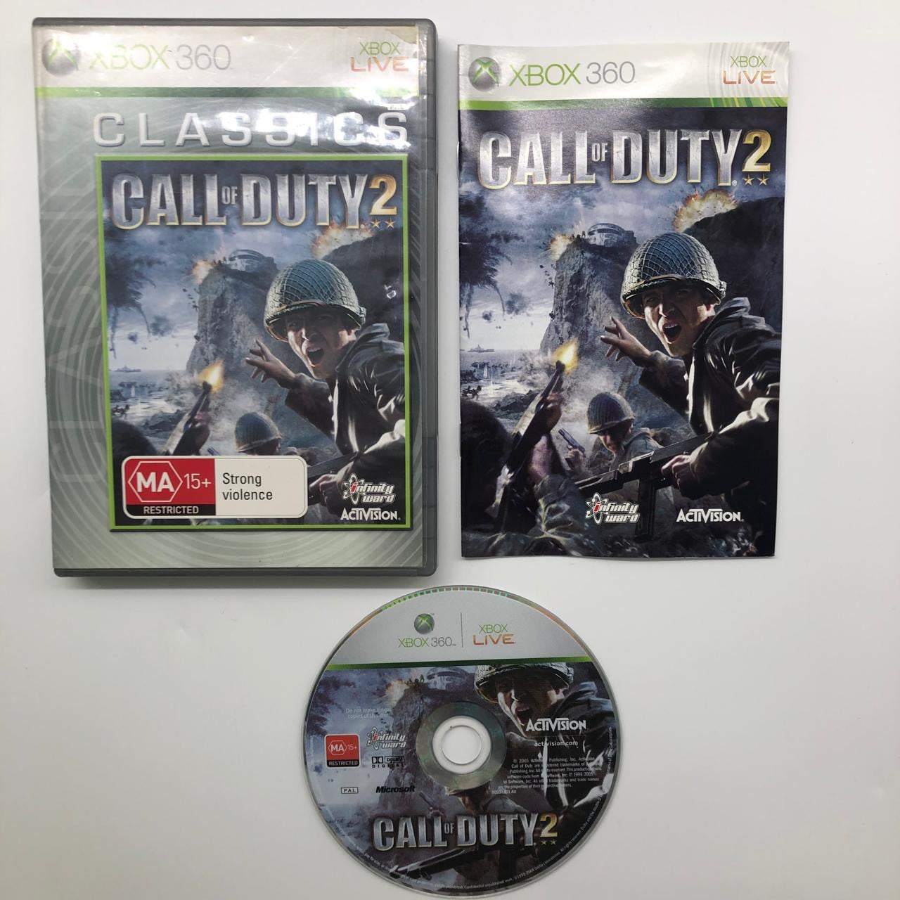 Call of Duty 2 Xbox 360 Video Game with Manual - PAL Version | First-Person Shooter Action for Gaming Enthusiasts & Collectors