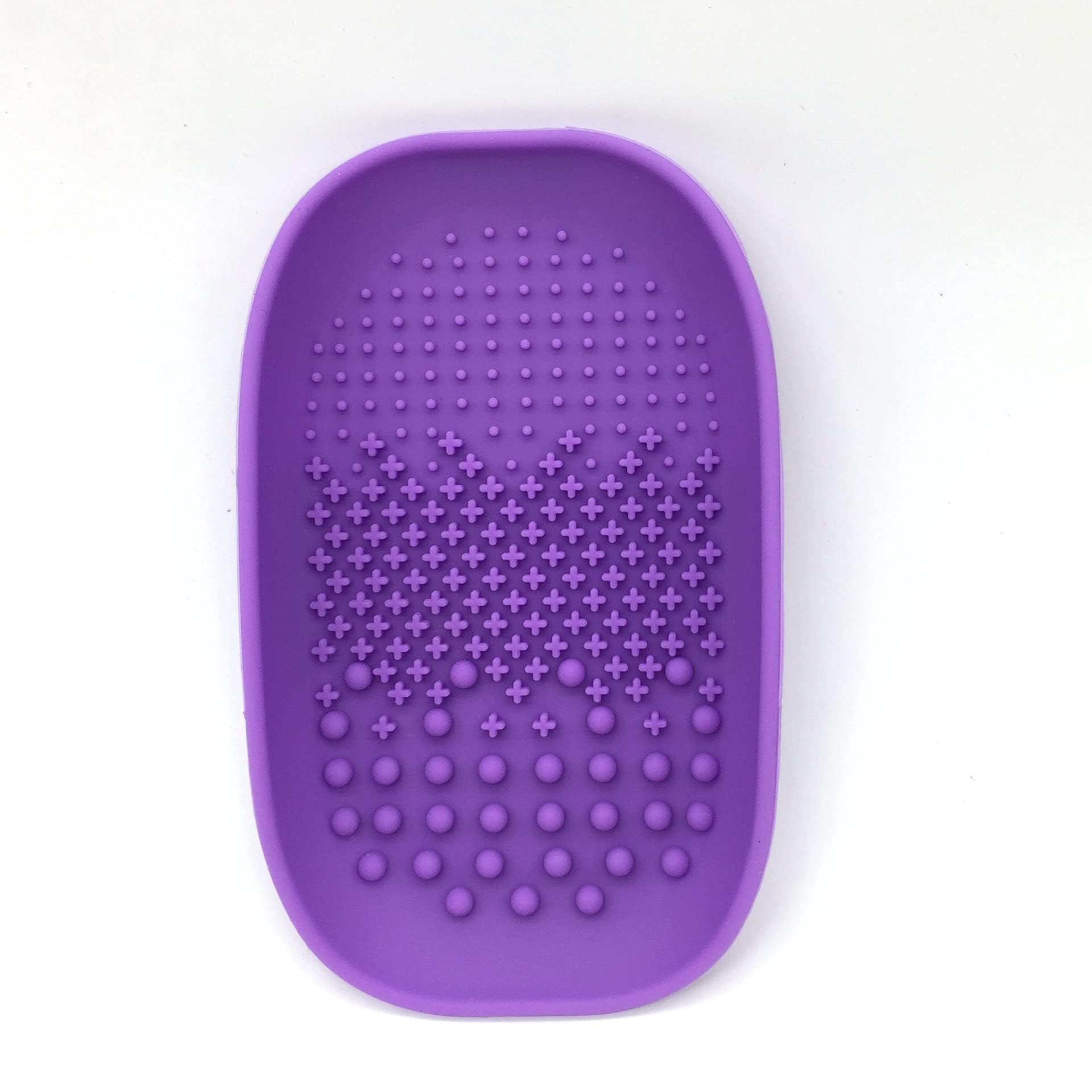 MobFest® Flexible Silicone Makeup Brush Cleaner Strip Tray - Reusable Sponge & Powder Puff Washer for Eyeshadow, Foundation, and Blush Brushes (1 Piece, Purple) - Perfect for Home & Professional Makeup Brush Cleaning
