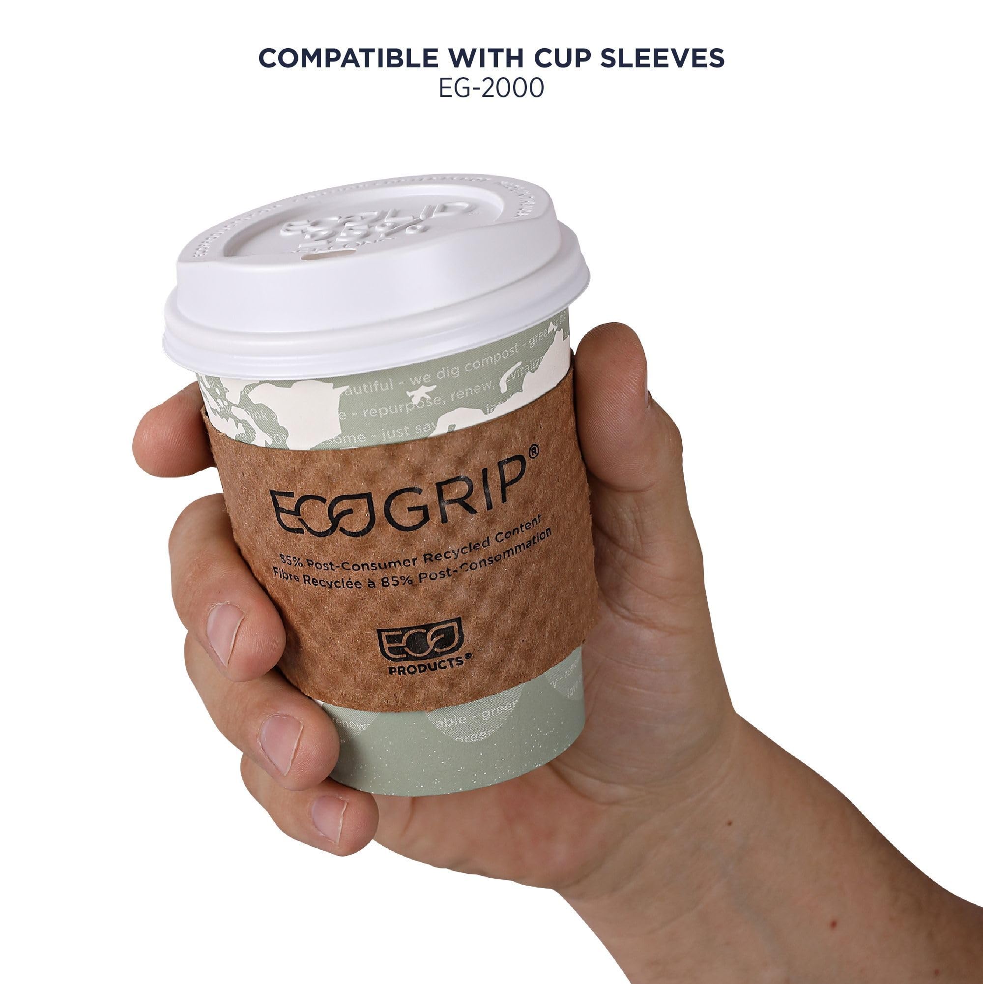 ECO PRODUCTS Compostable 12oz Disposable Coffee Cups - 1000 Count, Plant-Based PLA Lining, Hot/Cold Beverage Containers for Office, Cafes & Events - Biodegradable & Eco-Friendly World Art Design